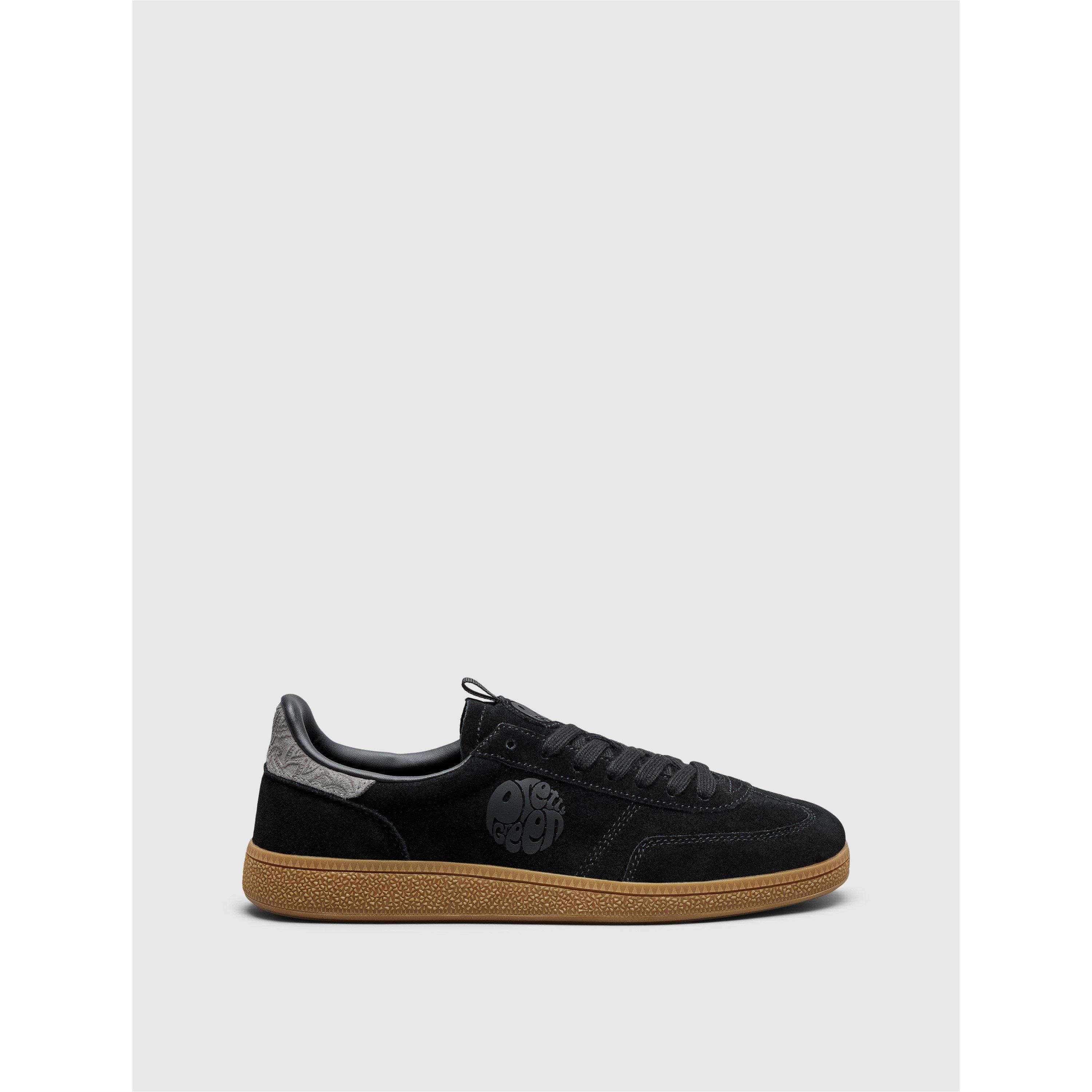 Sort/Gummi - Pretty Green - Men's Ramblas Suede Low-Top Trainers - 1