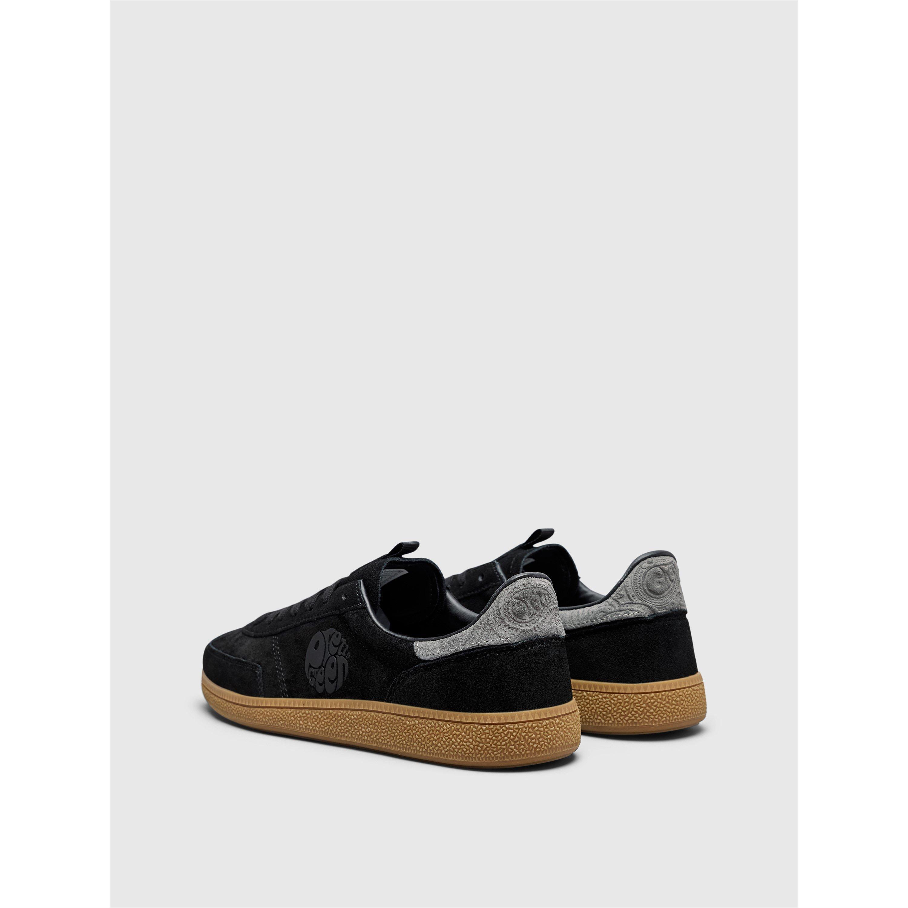 Black/Gum - Pretty Green - Ramblas Suede Low-Top Trainers - 3