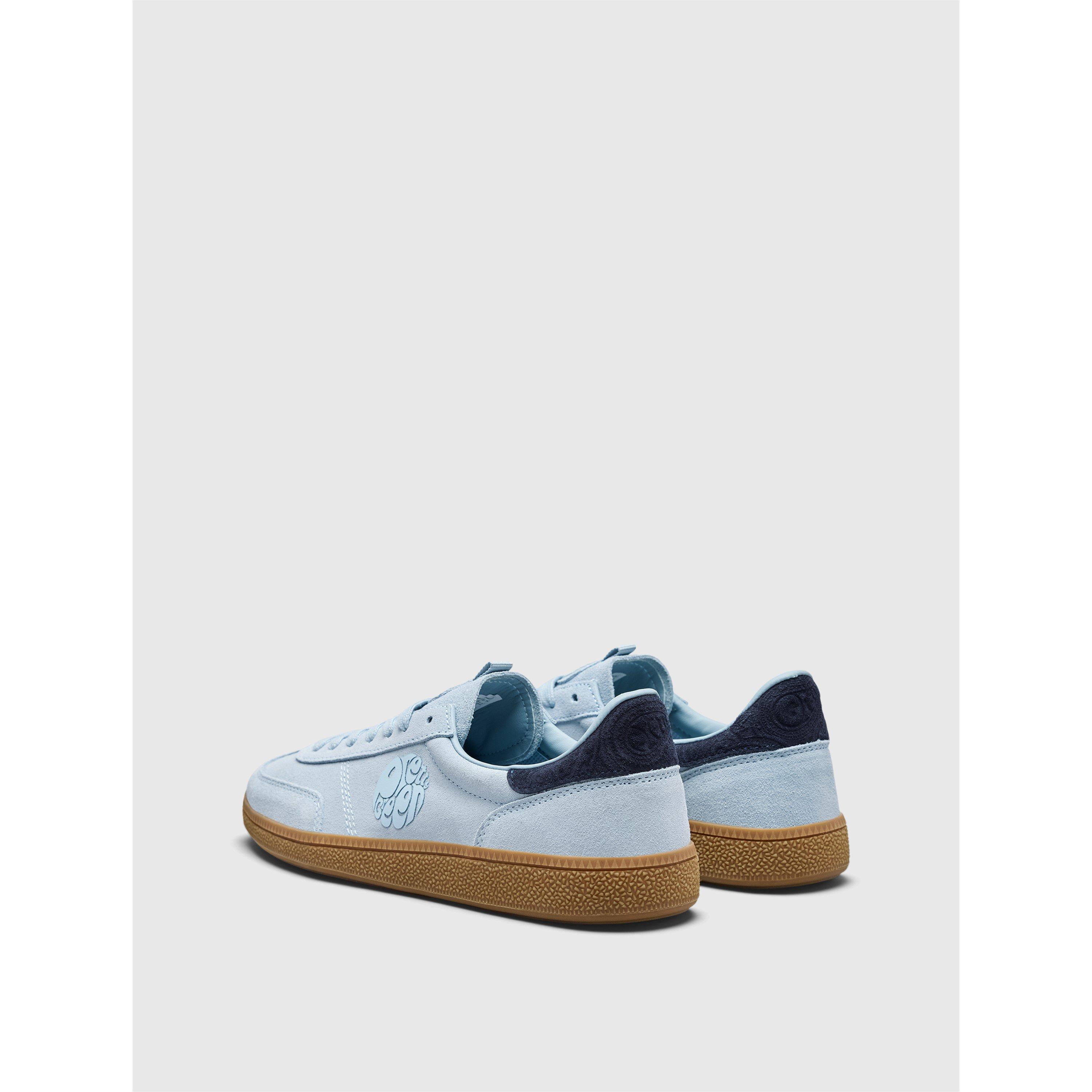 Powder Blue/Gum - Pretty Green - Men's Ramblas Suede Low-Top Trainers - 3