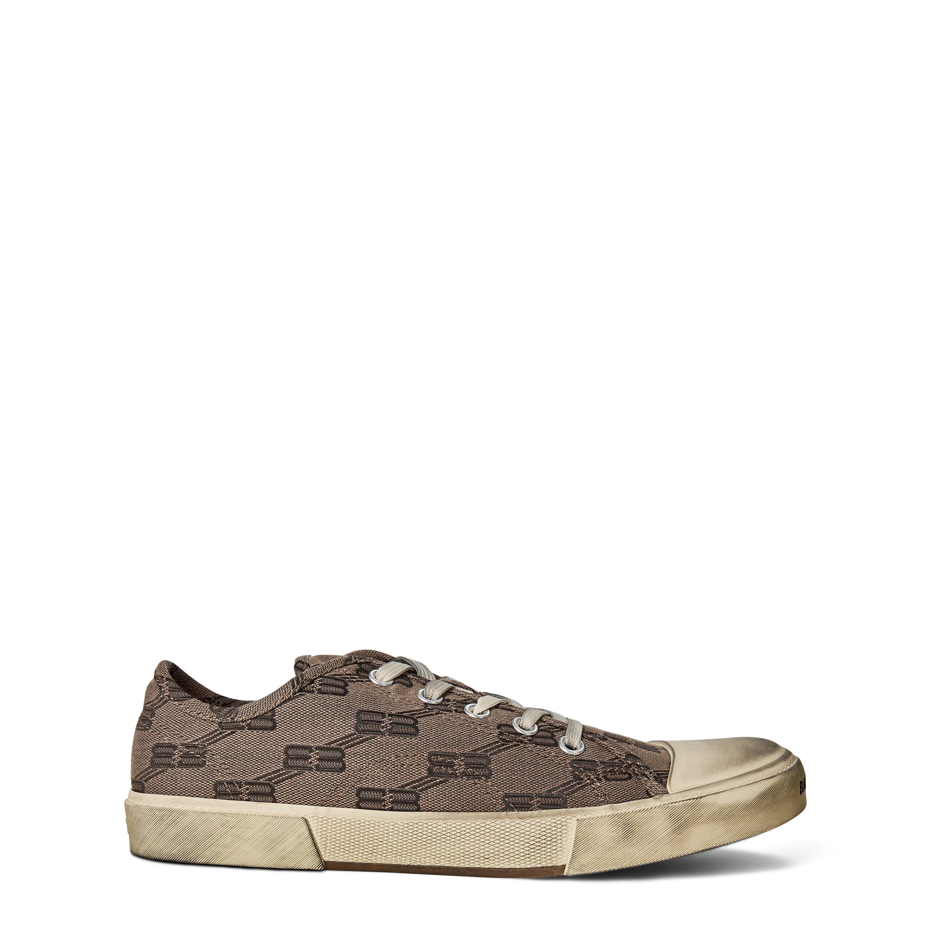 Grey/Brown - Balenciaga - Paris Monogram Low Trainers - 1