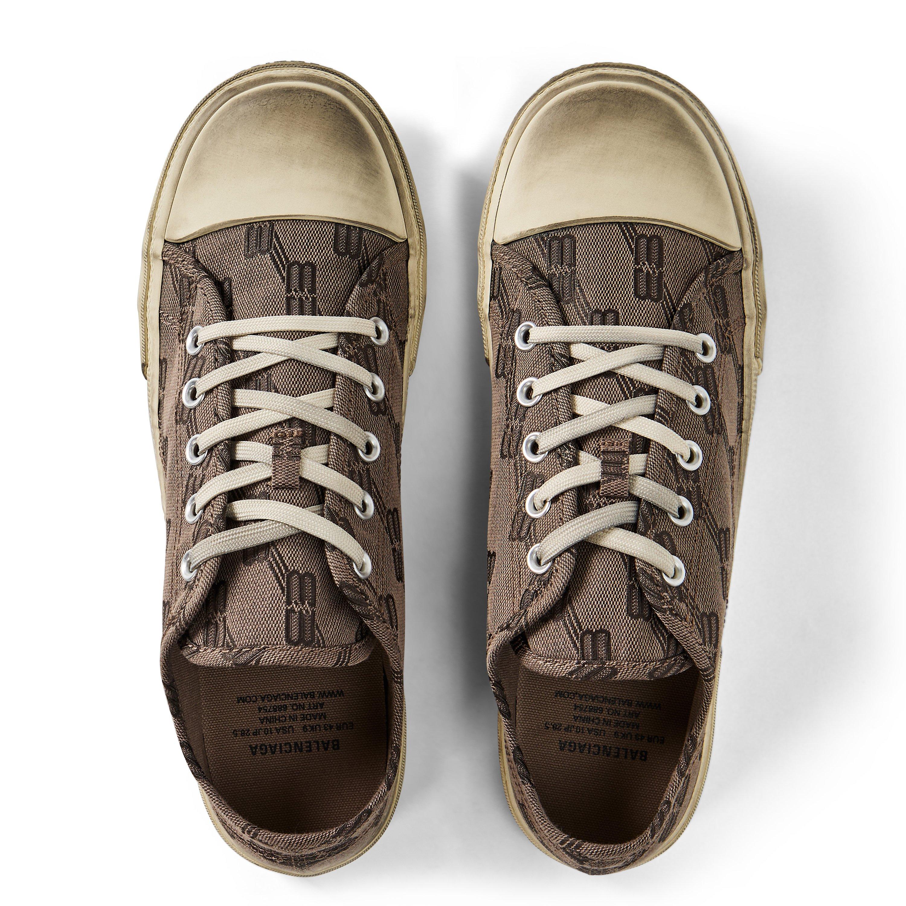 Grey/Brown - Balenciaga - Paris Monogram Low Trainers - 5