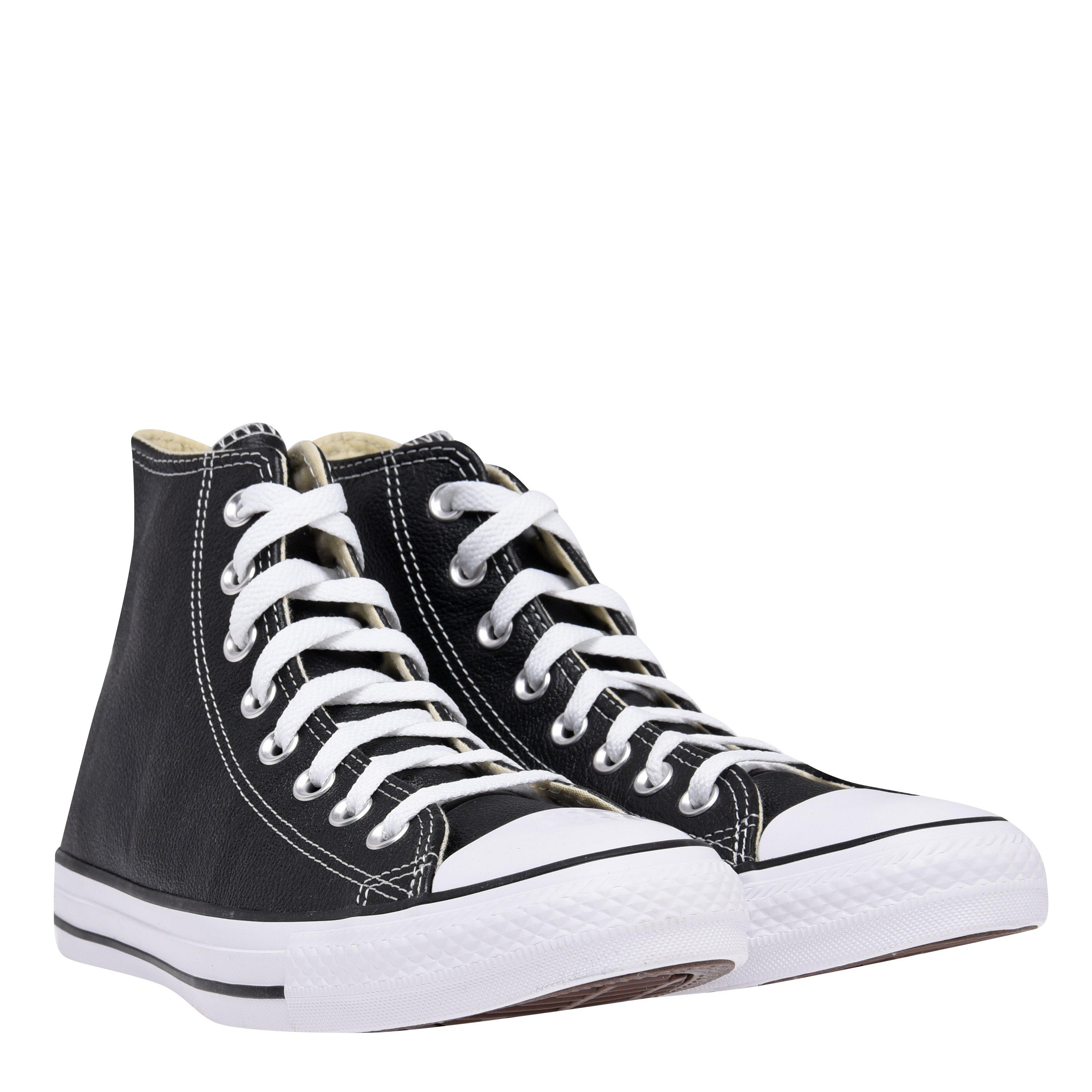 Black 001 - Converse - All Star Leather Hi Top Trainers - 3