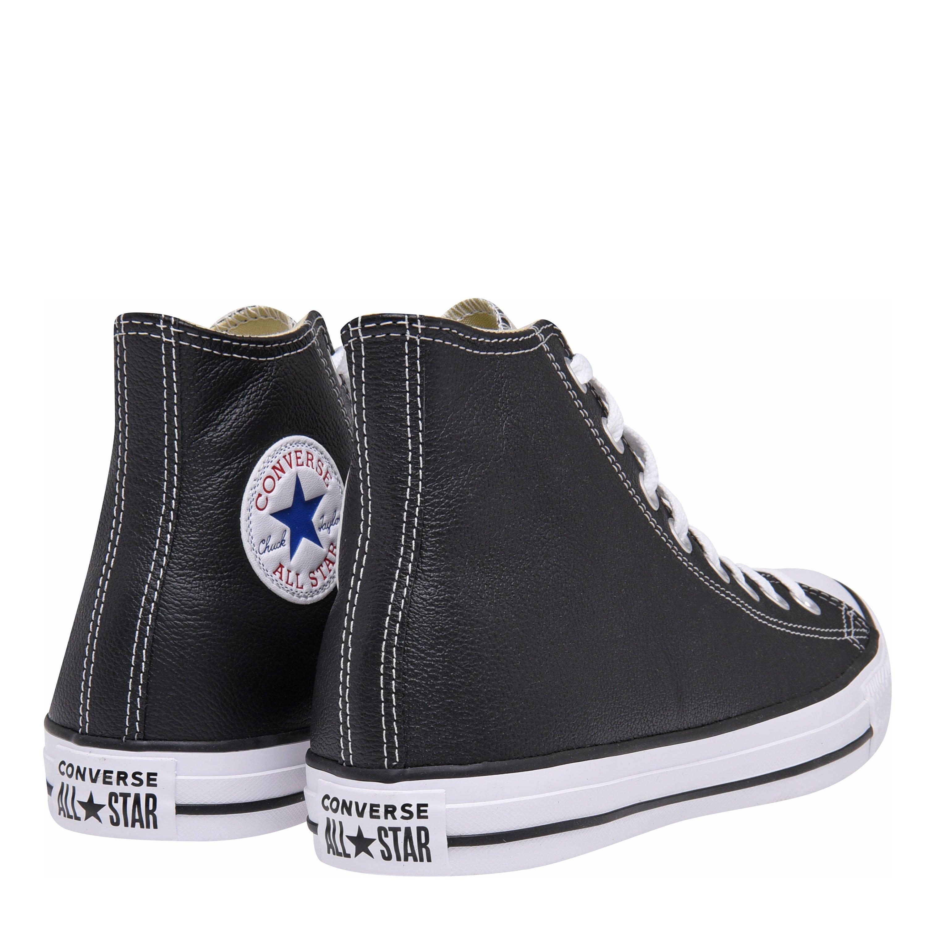 Black 001 - Converse - All Star Leather Hi Top Trainers - 4