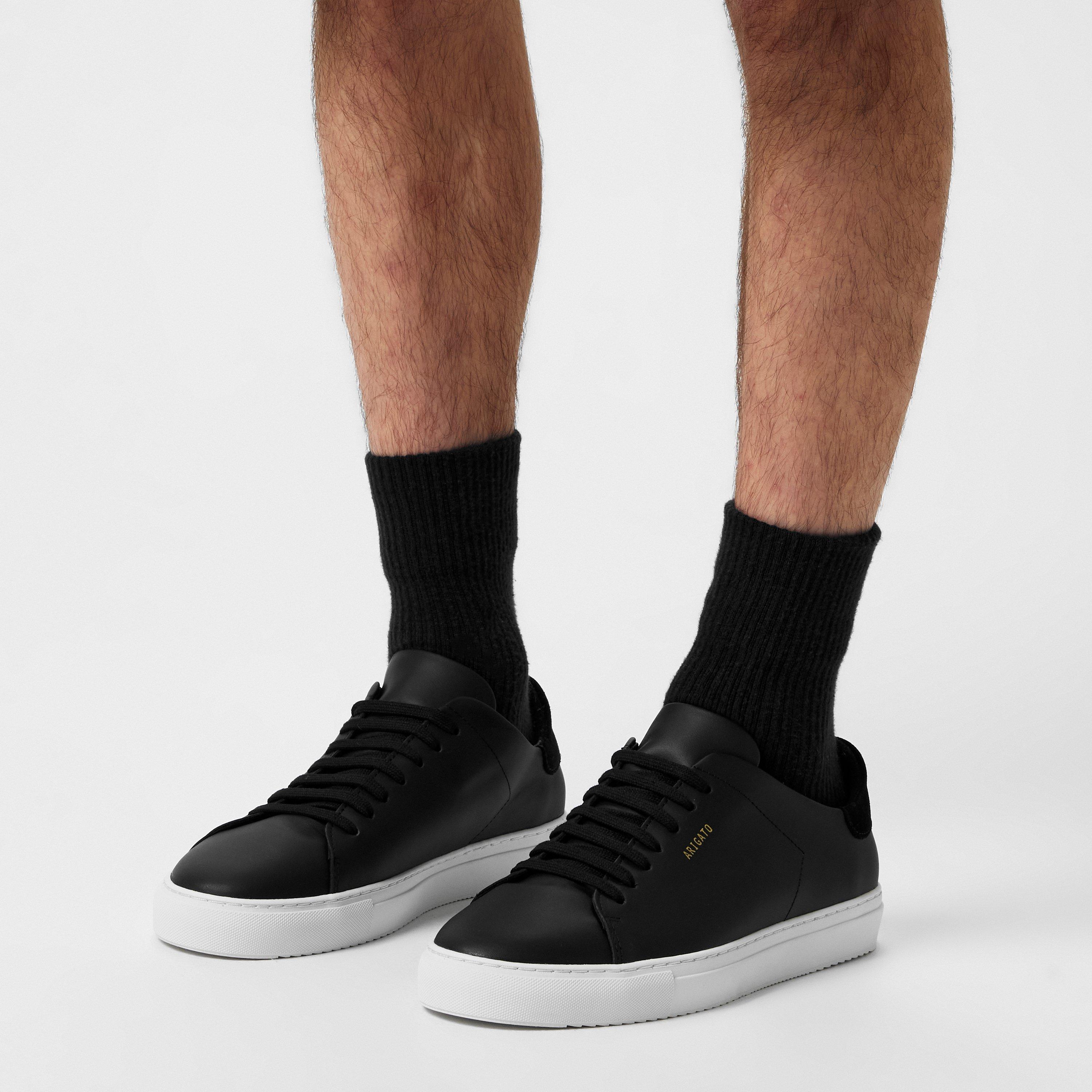 Black/White - Axel Arigato - Men's Clean 90 Leather Low Trainers - 2