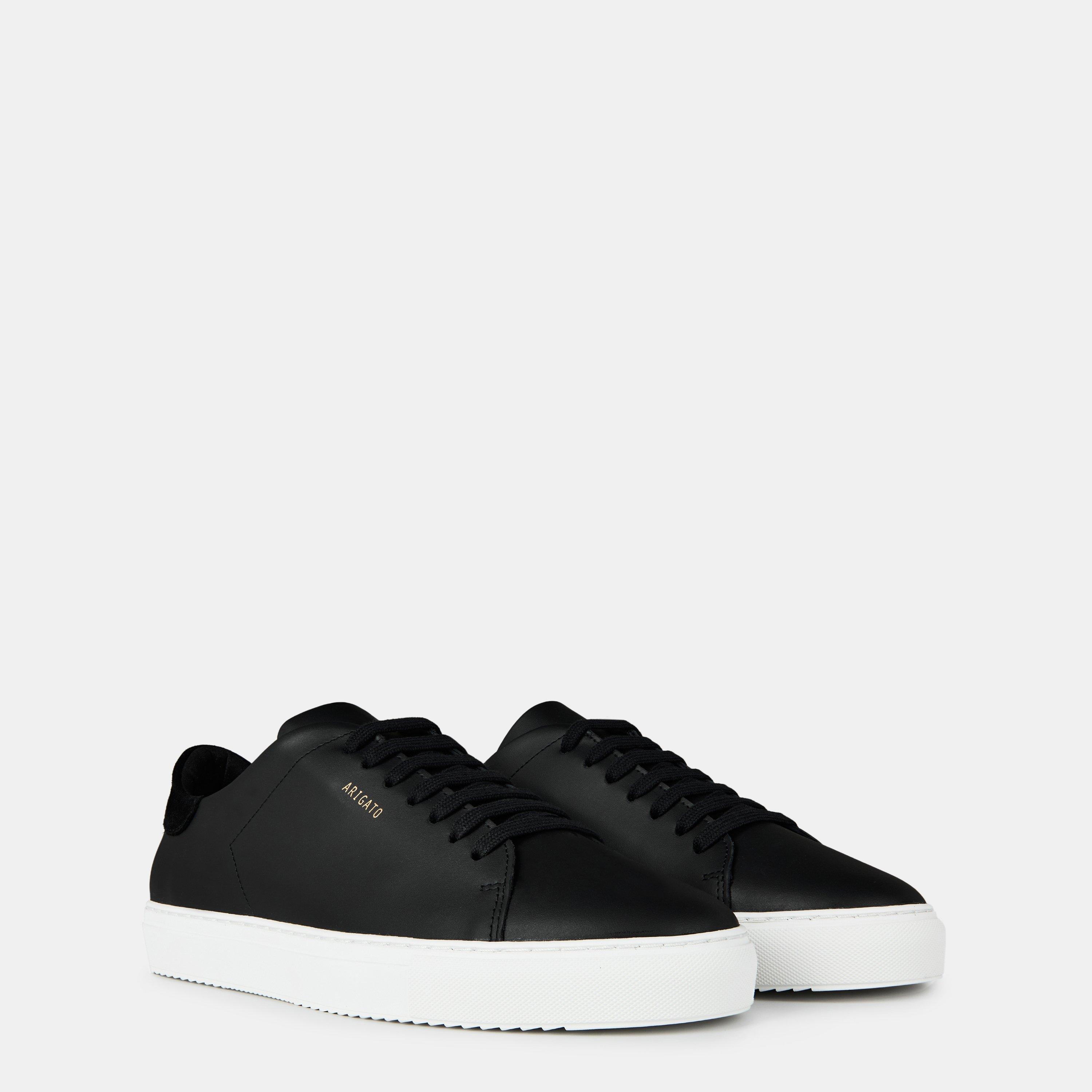 Black/White - Axel Arigato - Men's Clean 90 Leather Low Trainers - 4