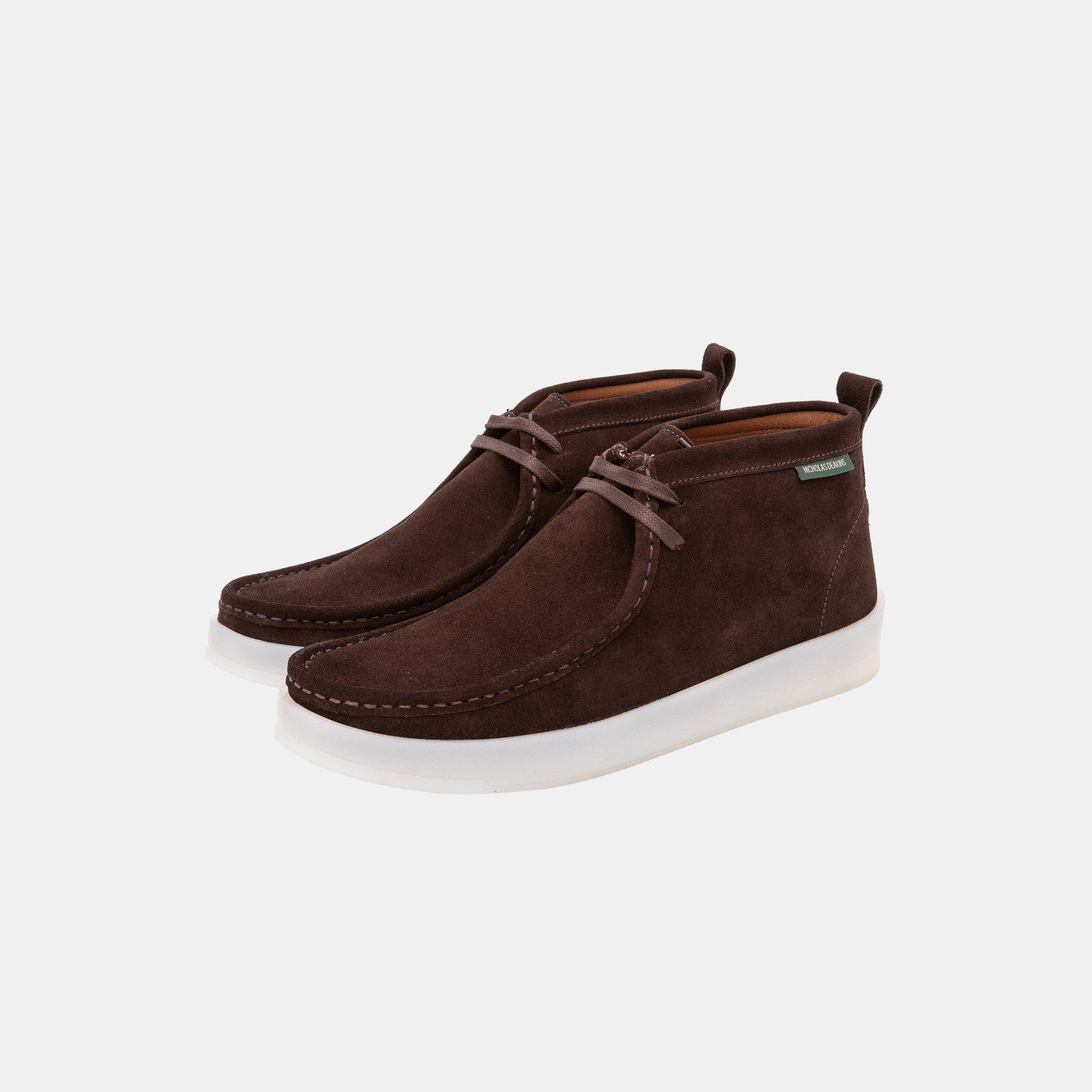 Brown - Nicholas Deakins - Men's Luke Suede Low-Top Trainers - 3