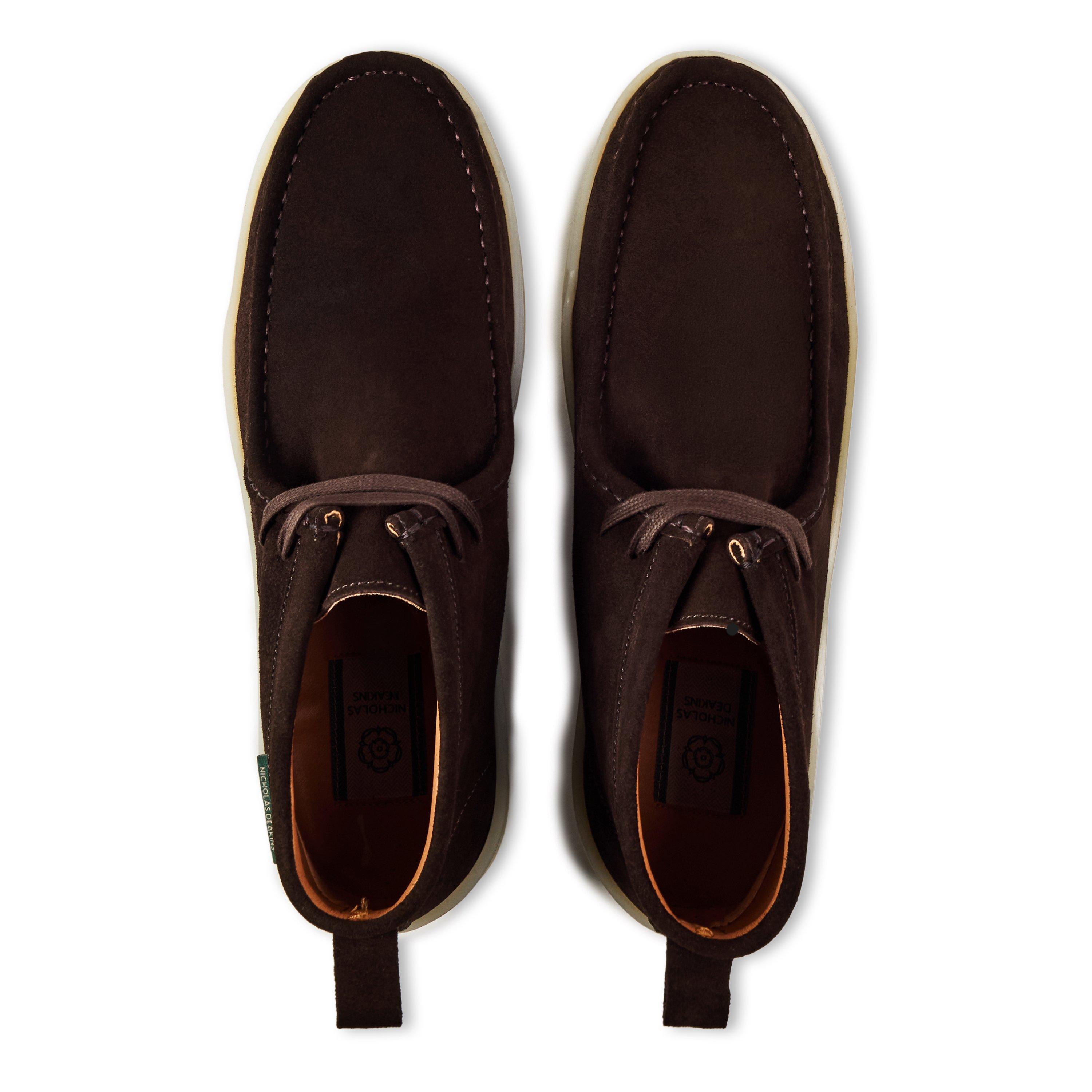 Brown - Nicholas Deakins - Men's Luke Suede Low-Top Trainers - 5