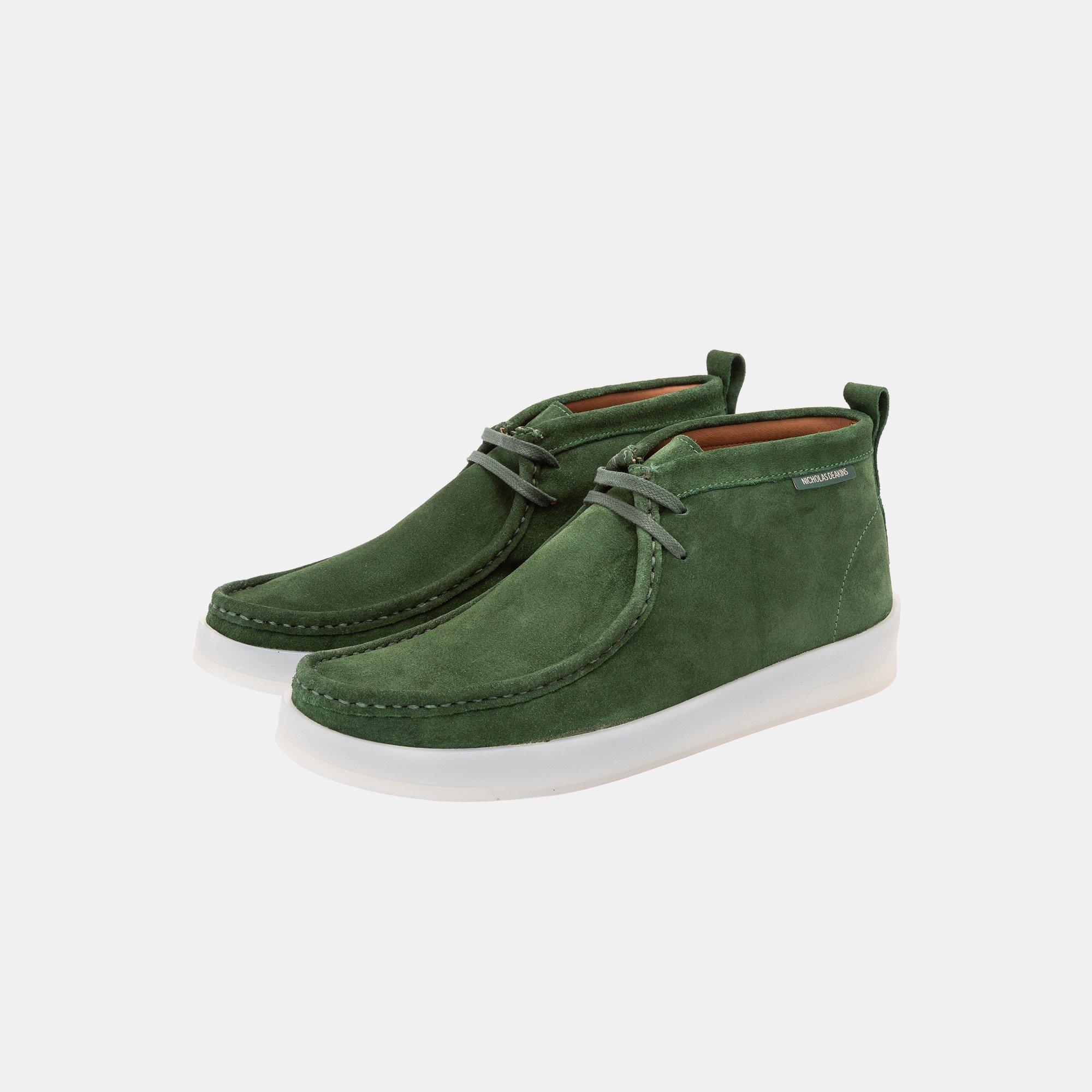 Forest Green - Nicholas Deakins - Men's Luke Suede Low-Top Trainers - 3