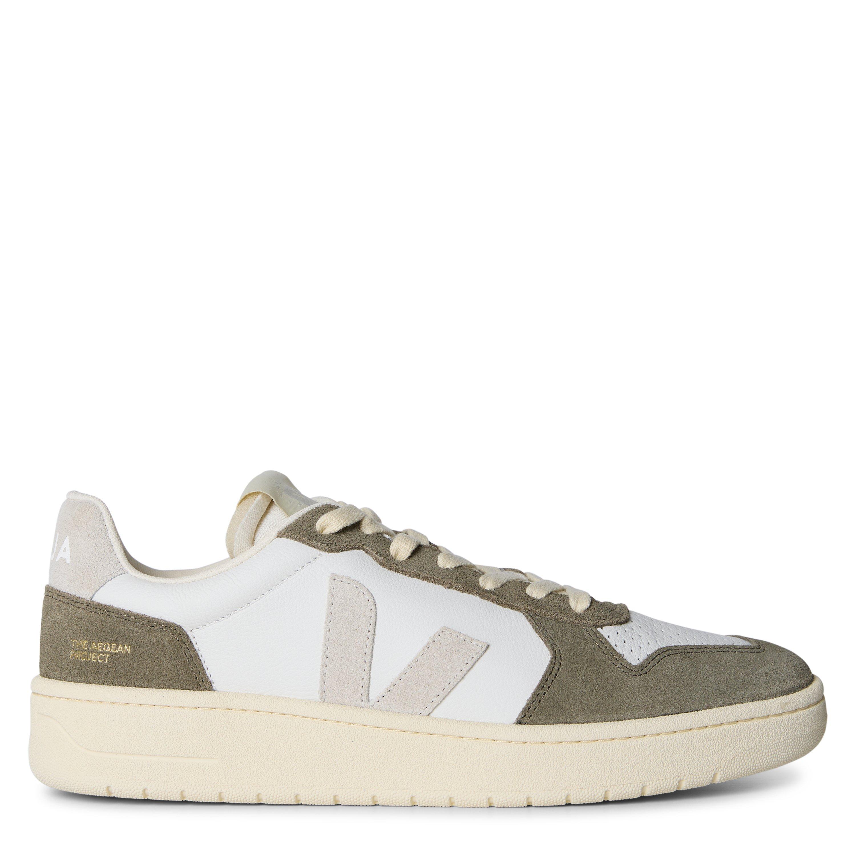 White Kaki - Veja - Men's V-82 Leather Low-Top Trainers - 1