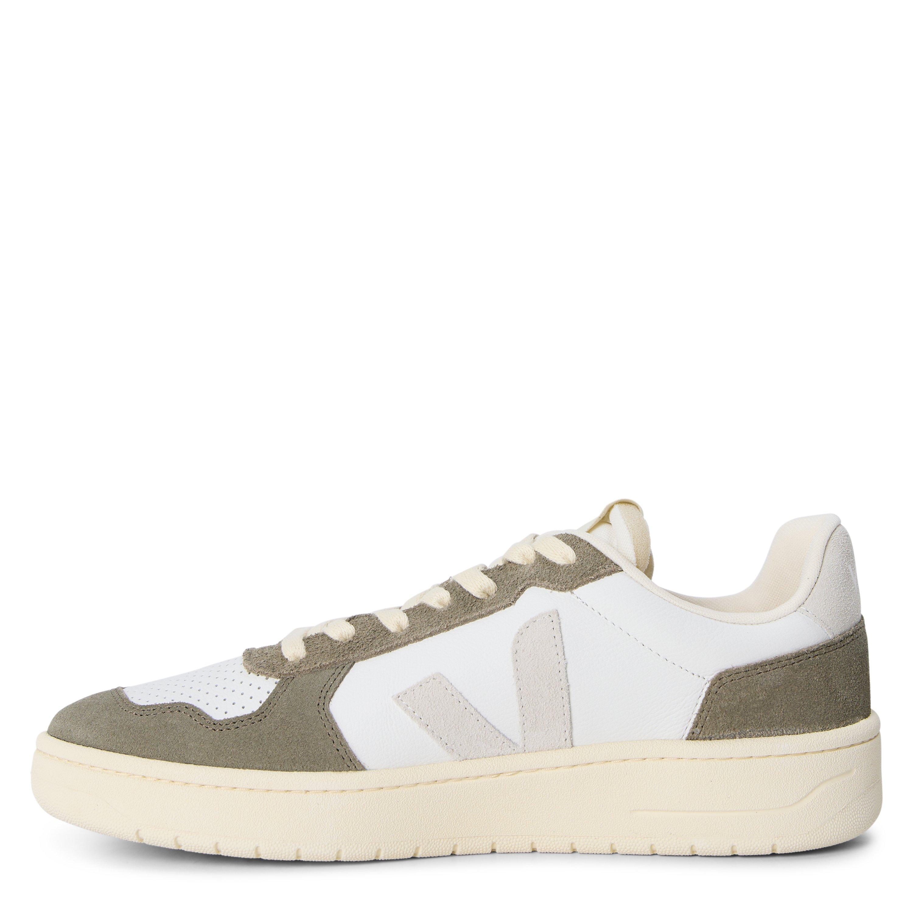 White Kaki - Veja - Men's V-82 Leather Low-Top Trainers - 2
