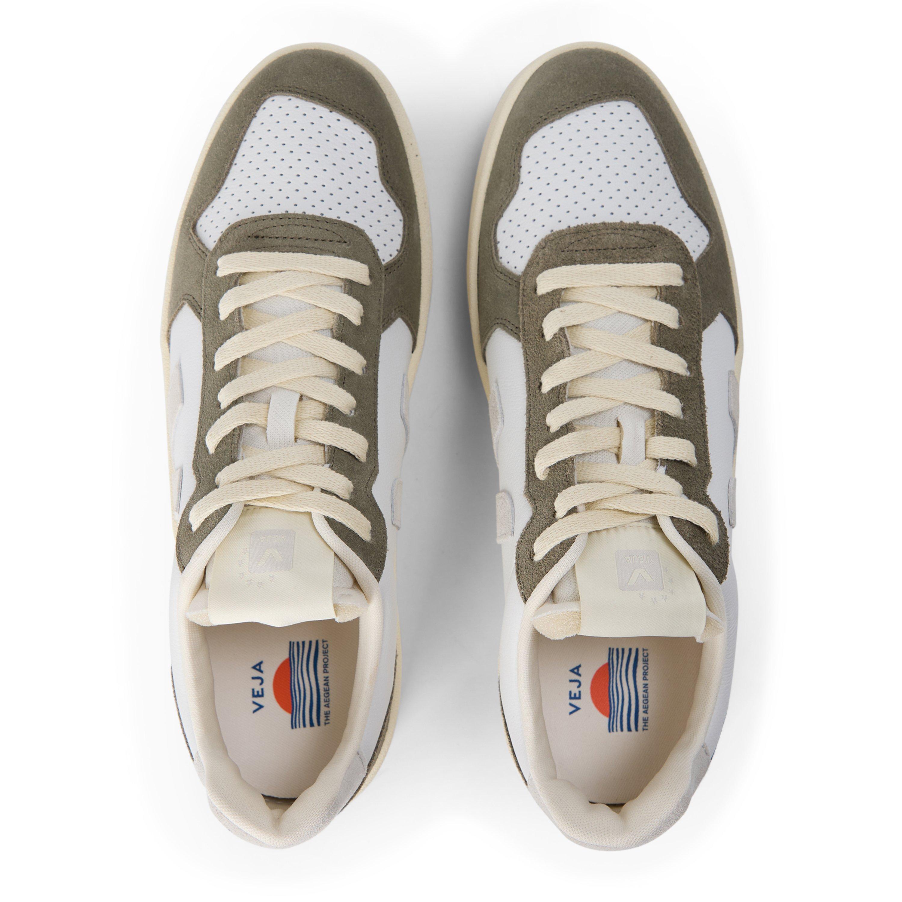 White Kaki - Veja - Men's V-82 Leather Low-Top Trainers - 4