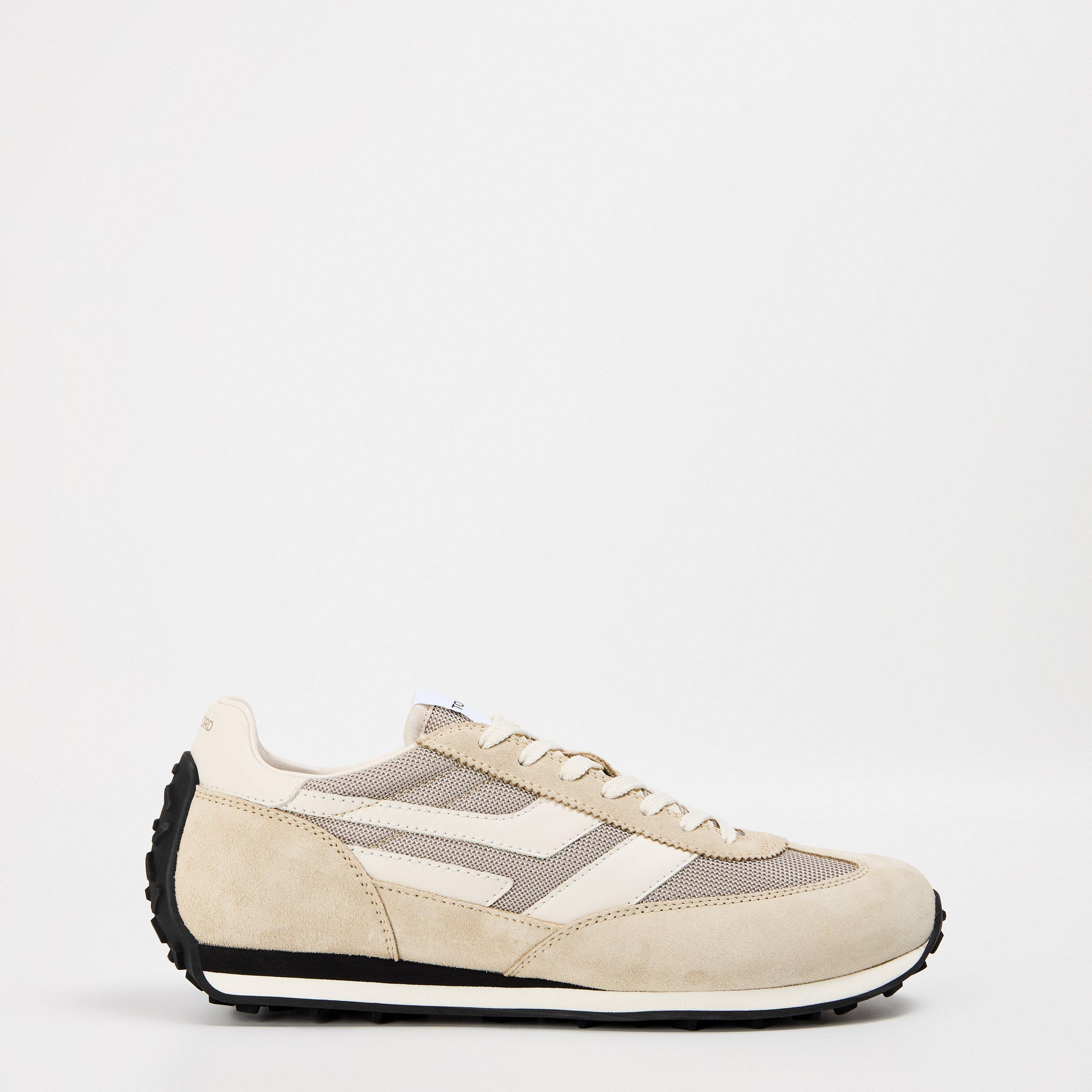 Cream/Black - Tom Ford - Men's Low-Top Trainers - 1