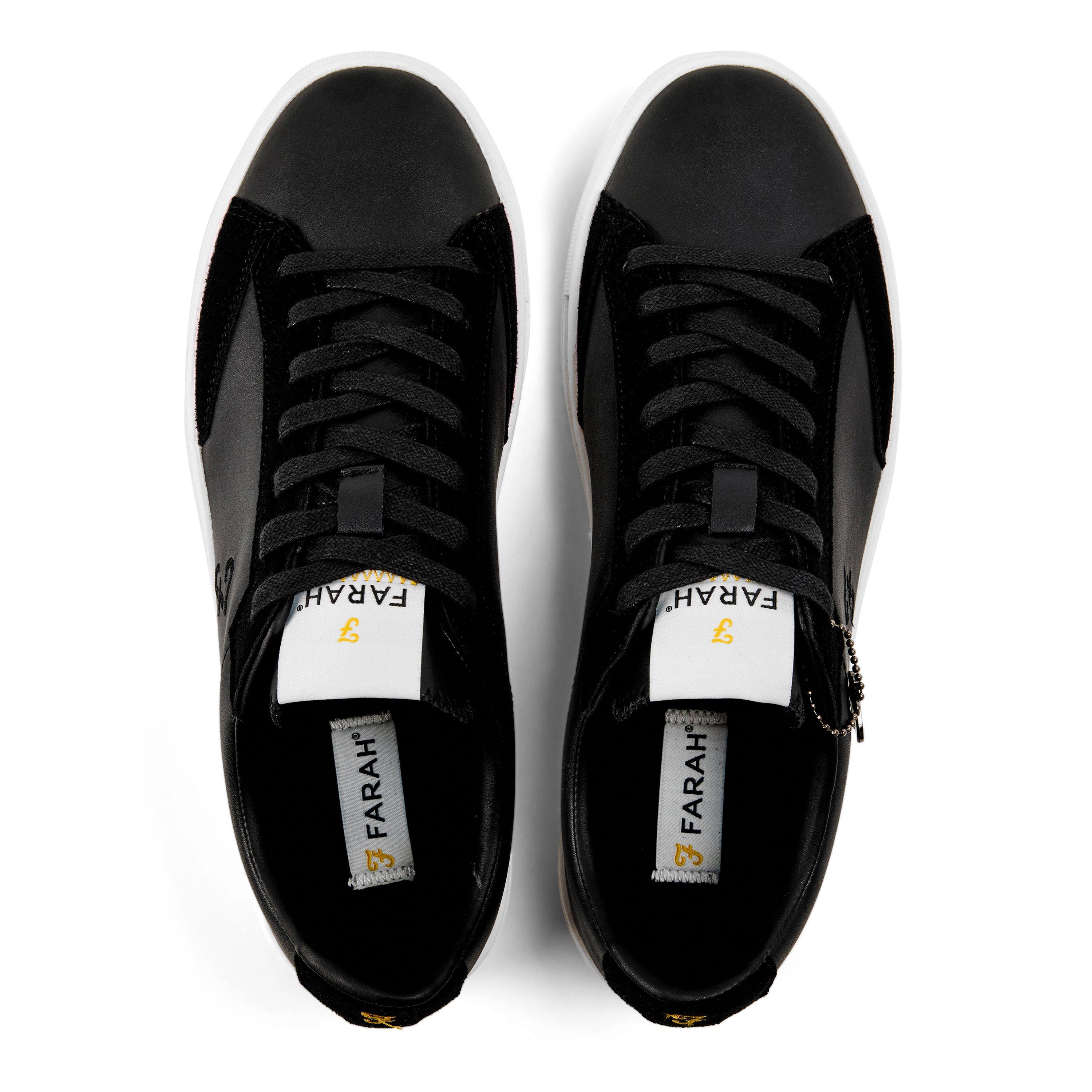 Schwarz - Cruyff - Men's Endorsed Tech Leather Low-Top Trainers - 4
