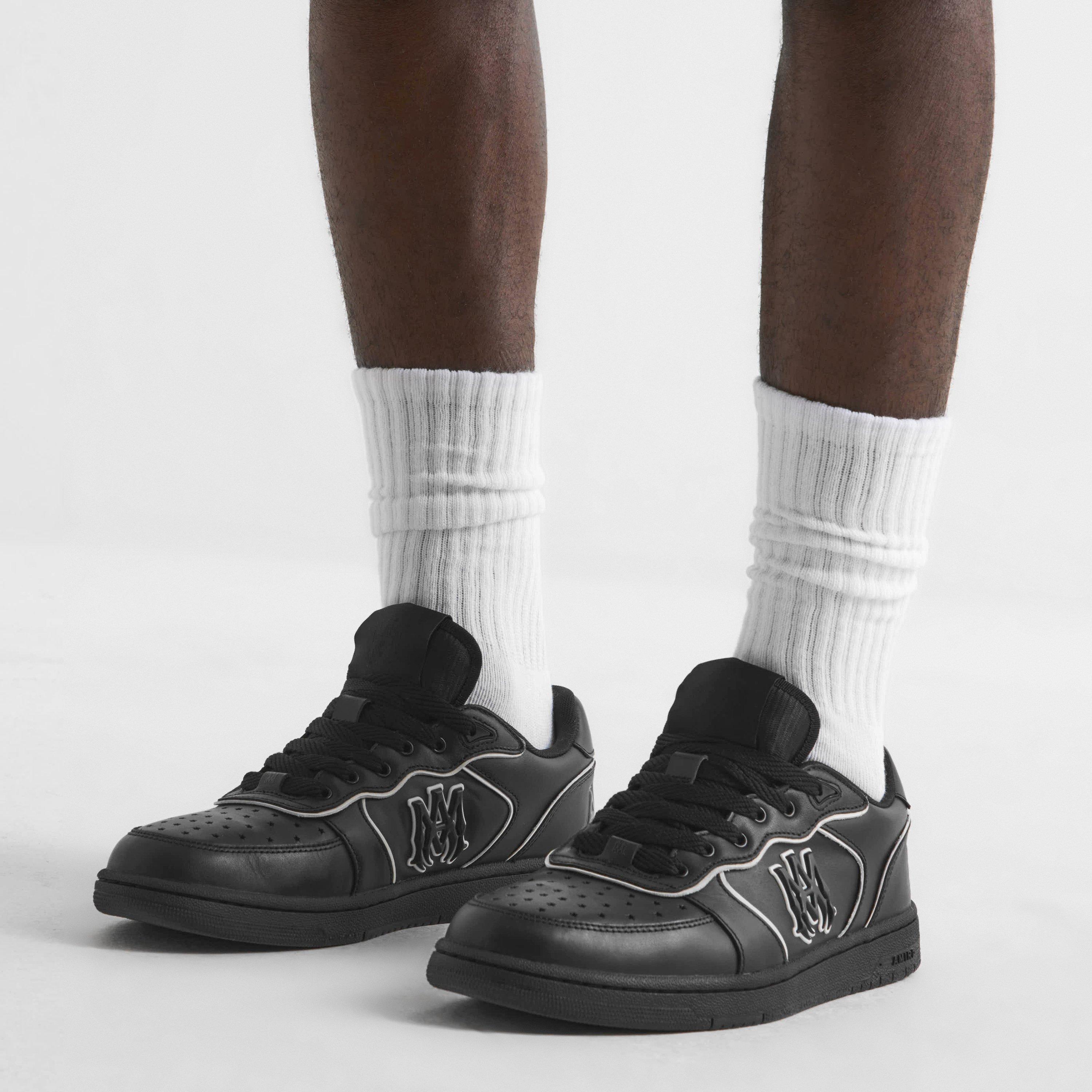 Black/Black - Amiri - Men's Newport Leather Low-Top Trainers - 3