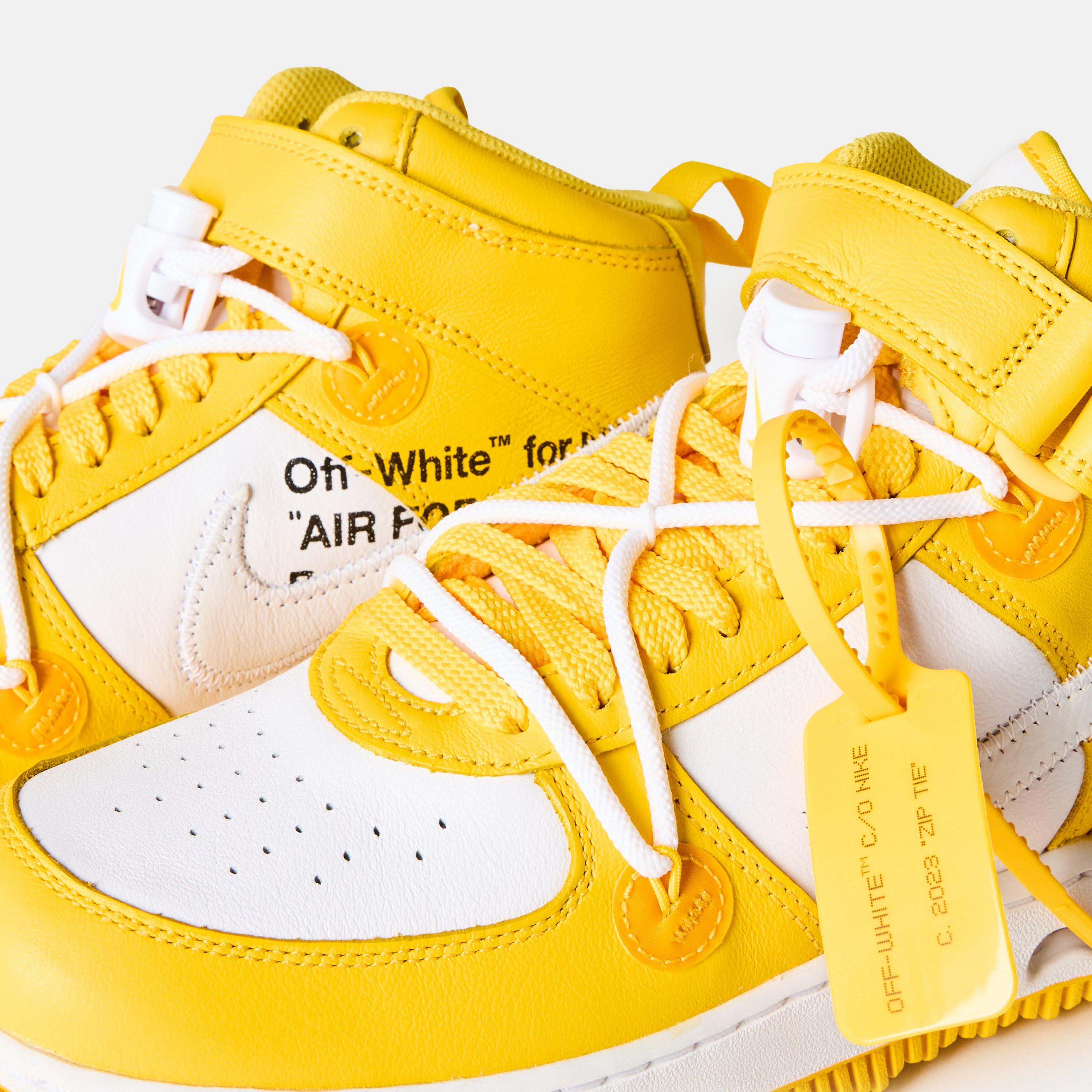 Yellow/White - Off White - OW x Nike AF1 Mid Mens - 3