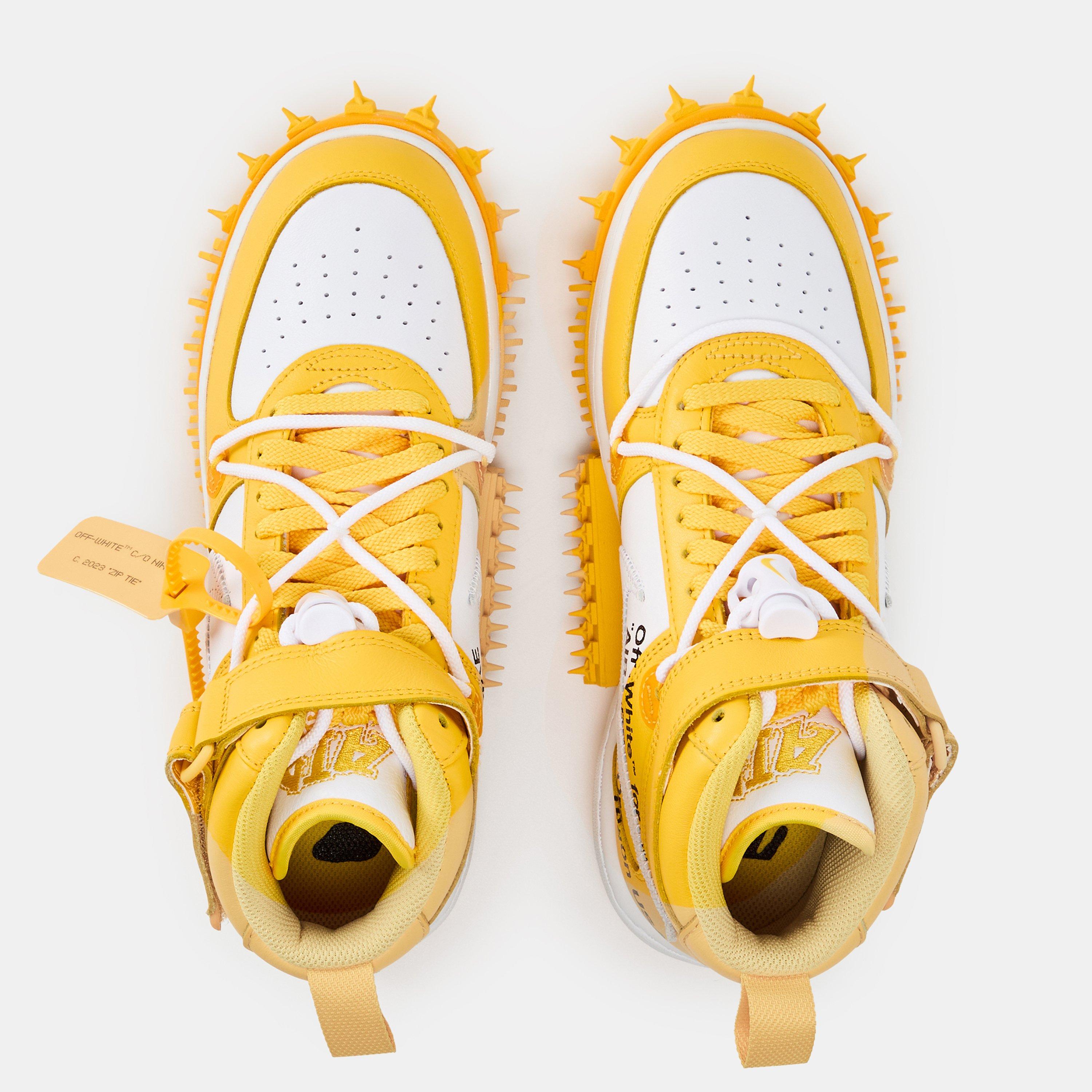 Yellow/White - Off White - OW x Nike AF1 Mid Mens - 4