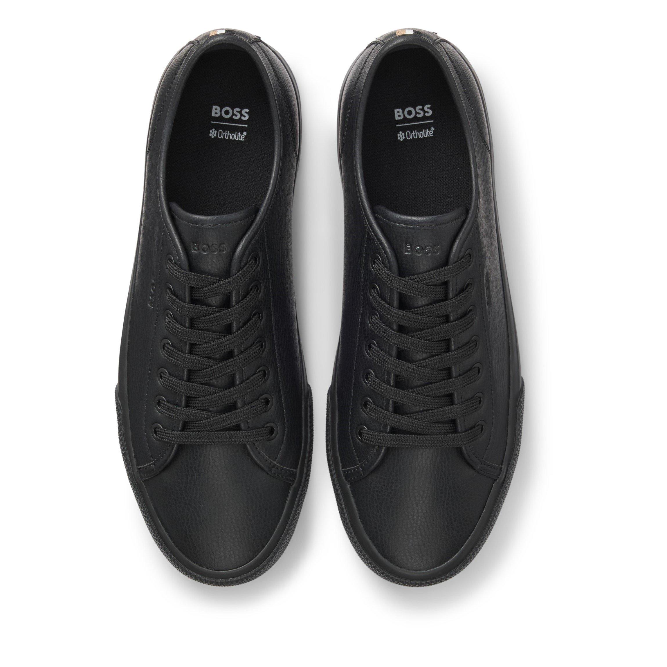 Black 005 - Boss - Men's Low Profile Sporty Trainers with Rubber Soles - 8