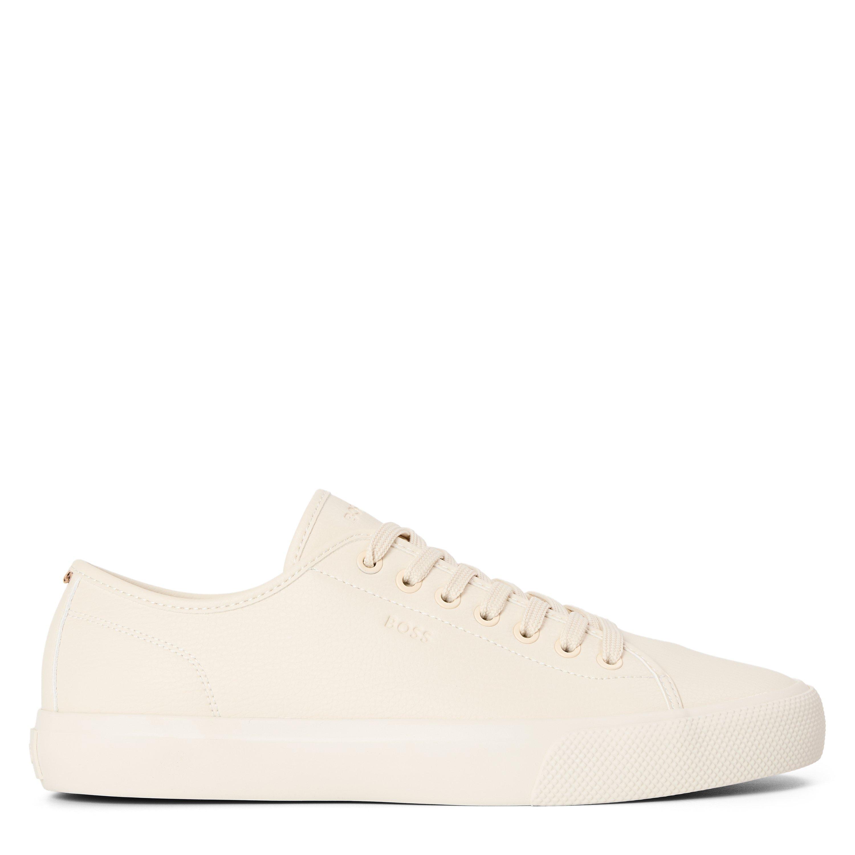 Boss Men's Low Profile Sporty Trainers with Rubber Soles - Light Beige - Size 8 (42)