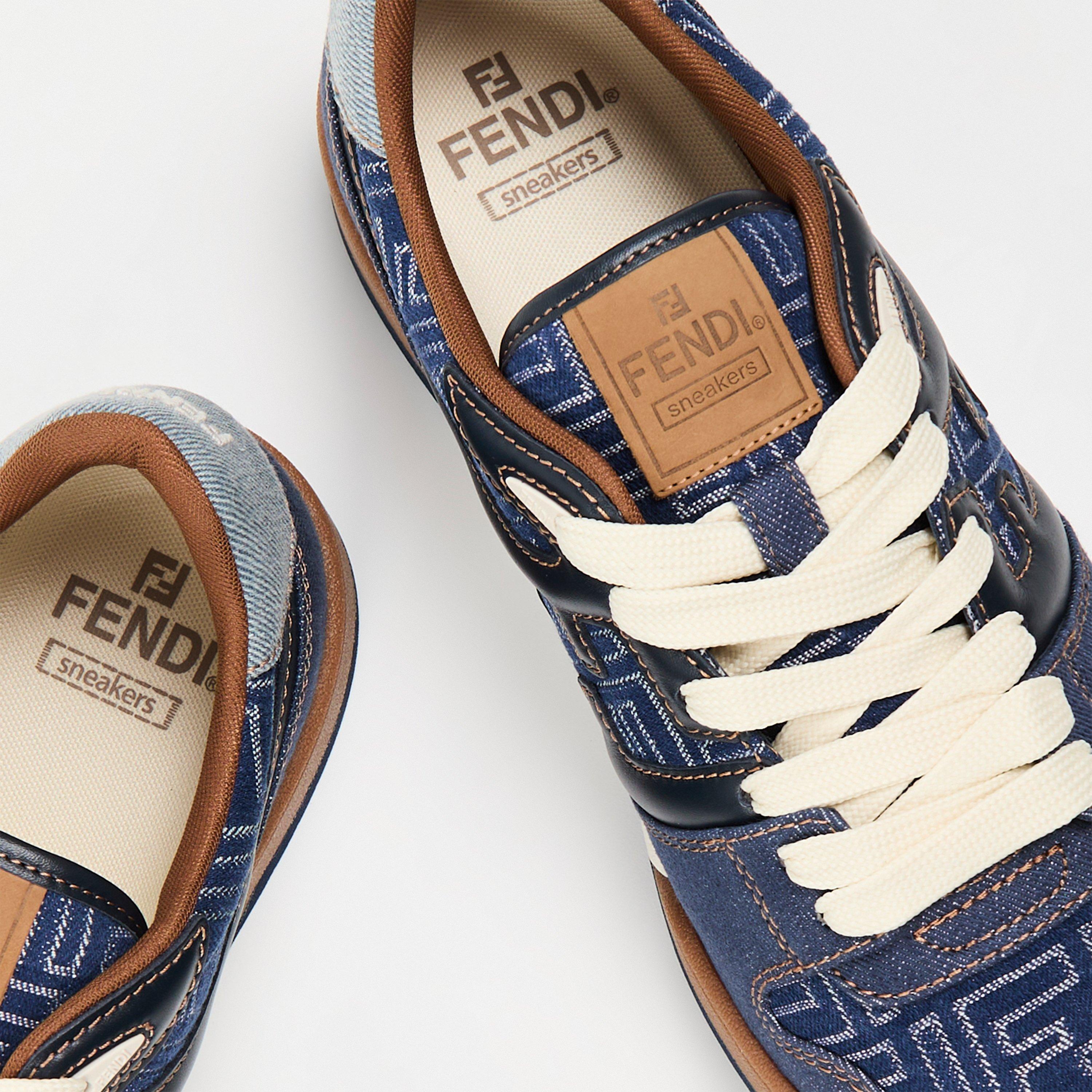 Blue - Fendi - Men's Match Low-Top Trainers - 4