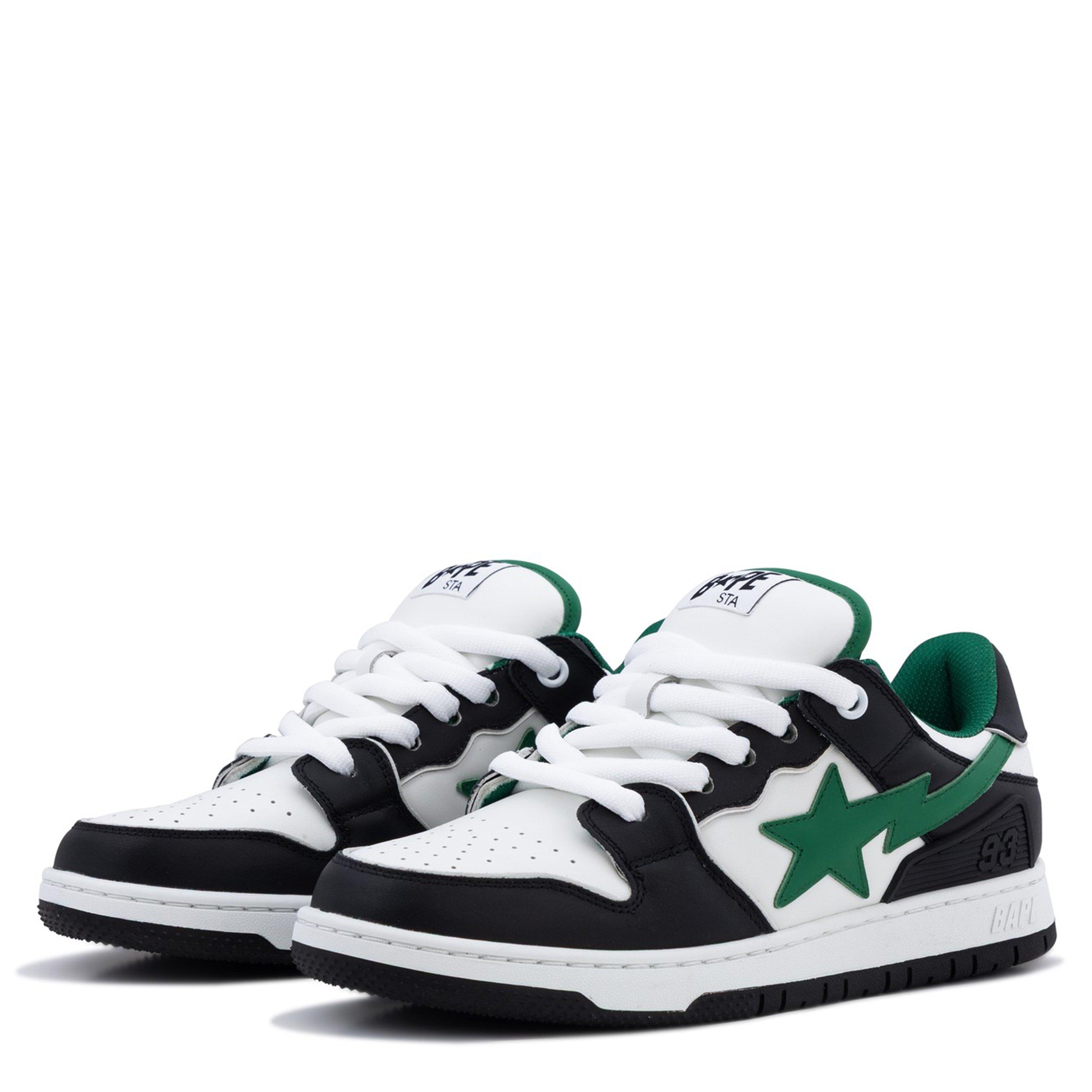 A Bathing Ape Men's Bape Sta Low-Top Trainers - White Black - Size 7 (41)