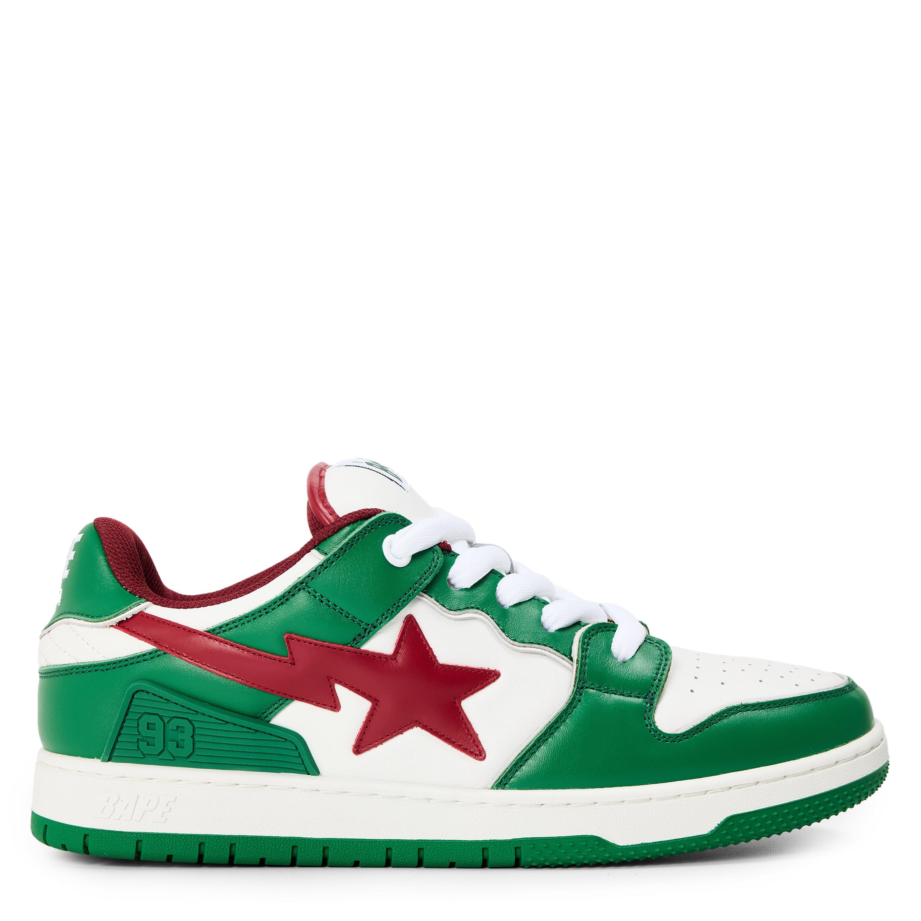 A Bathing Ape Men's Bape Sta Low-Top Trainers - White Green - Size 7 (41)