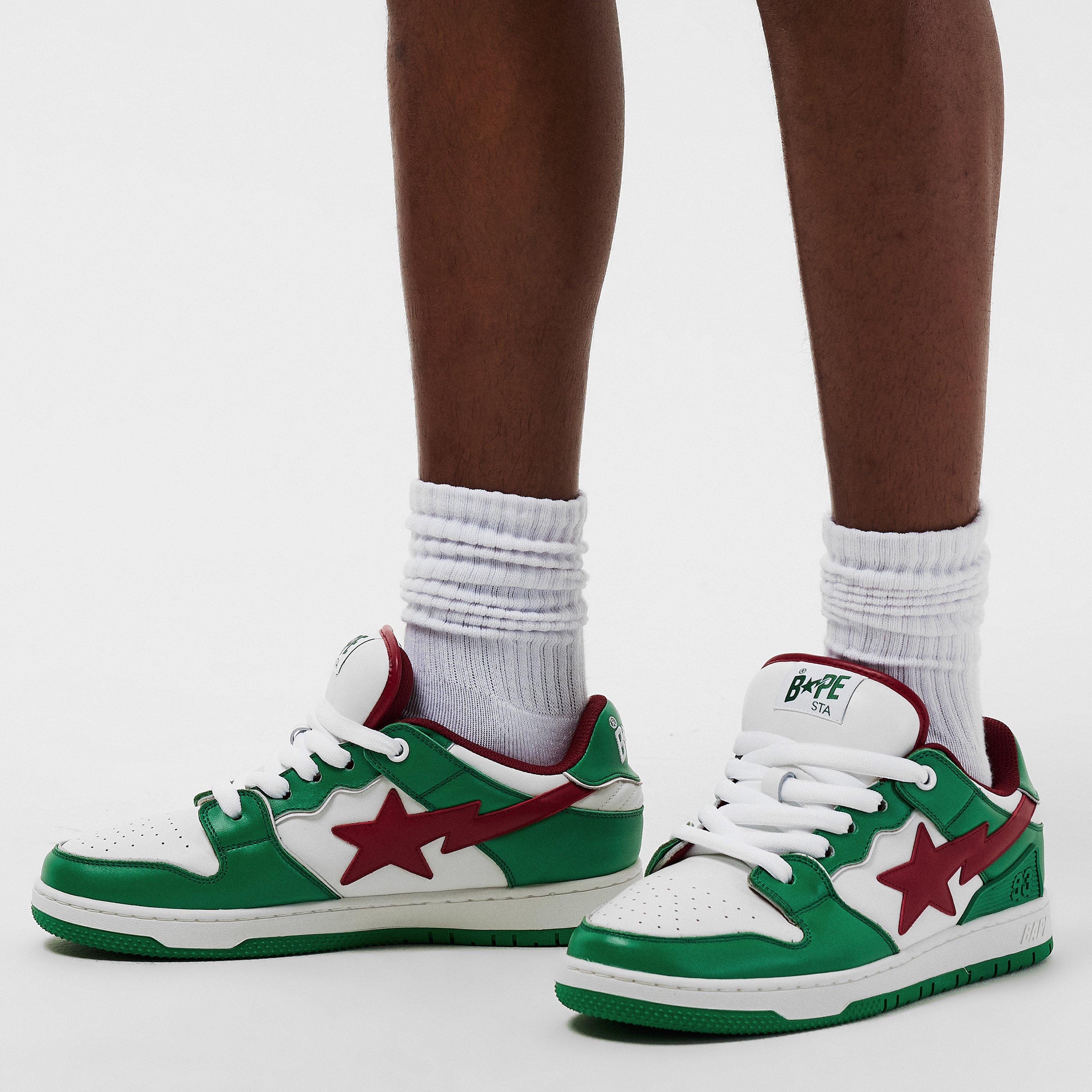 White Green - A Bathing Ape - Men's Bape Sta Low-Top Trainers - 3
