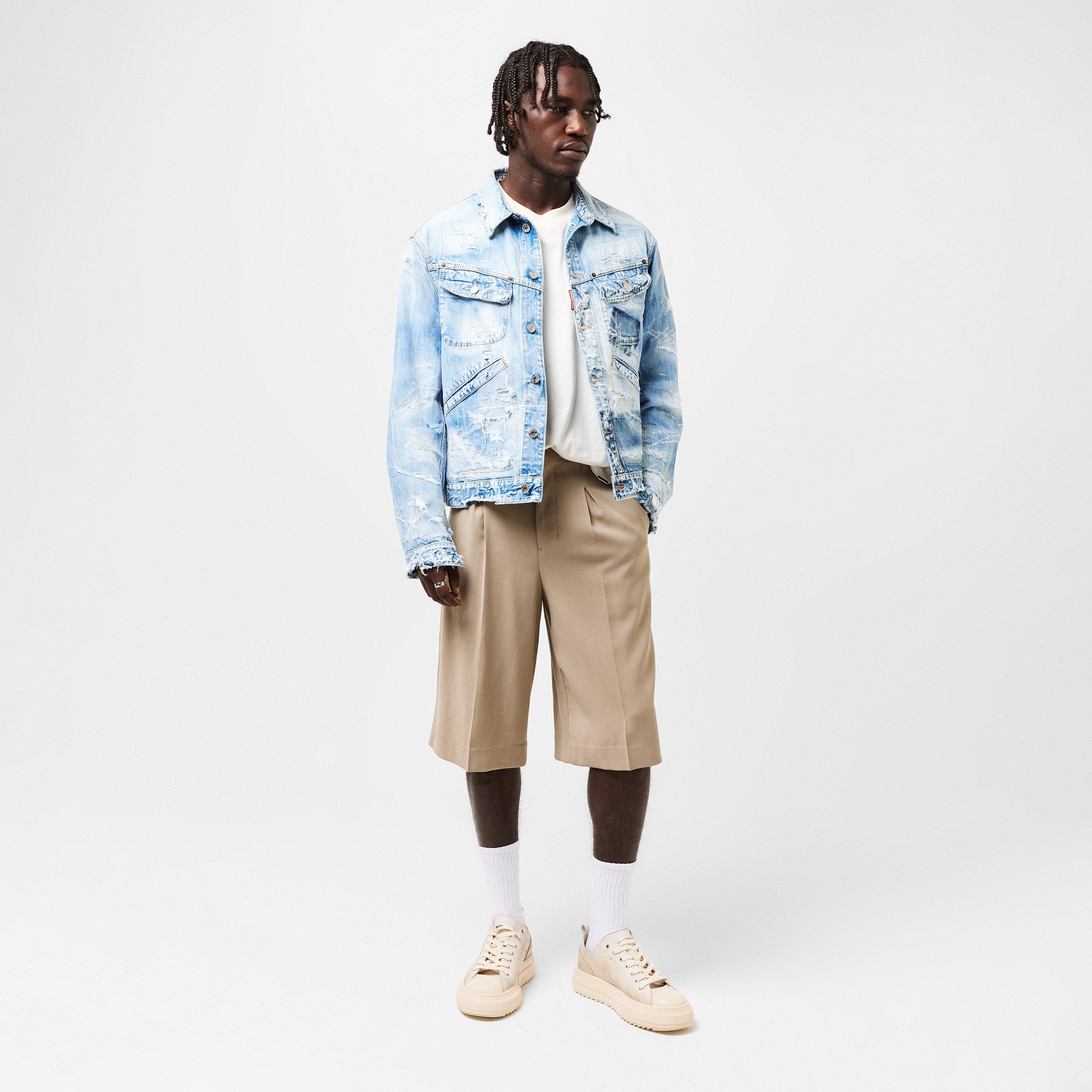 White - DSquared2 - Men's DSQ Leather Berlin Low-Top Trainers - 6