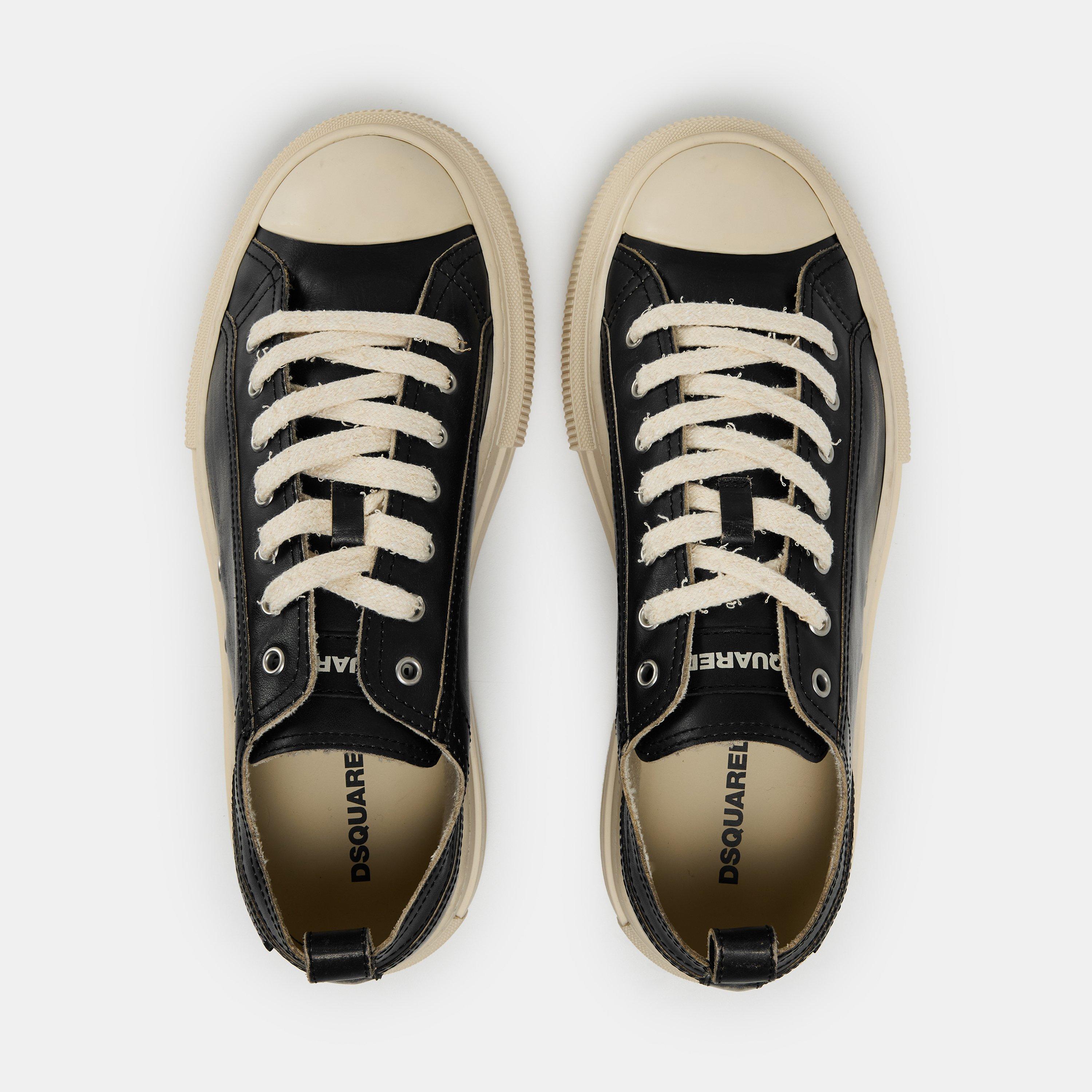 Black - DSquared2 - Men's DSQ Leather Berlin Low-Top Trainers - 5