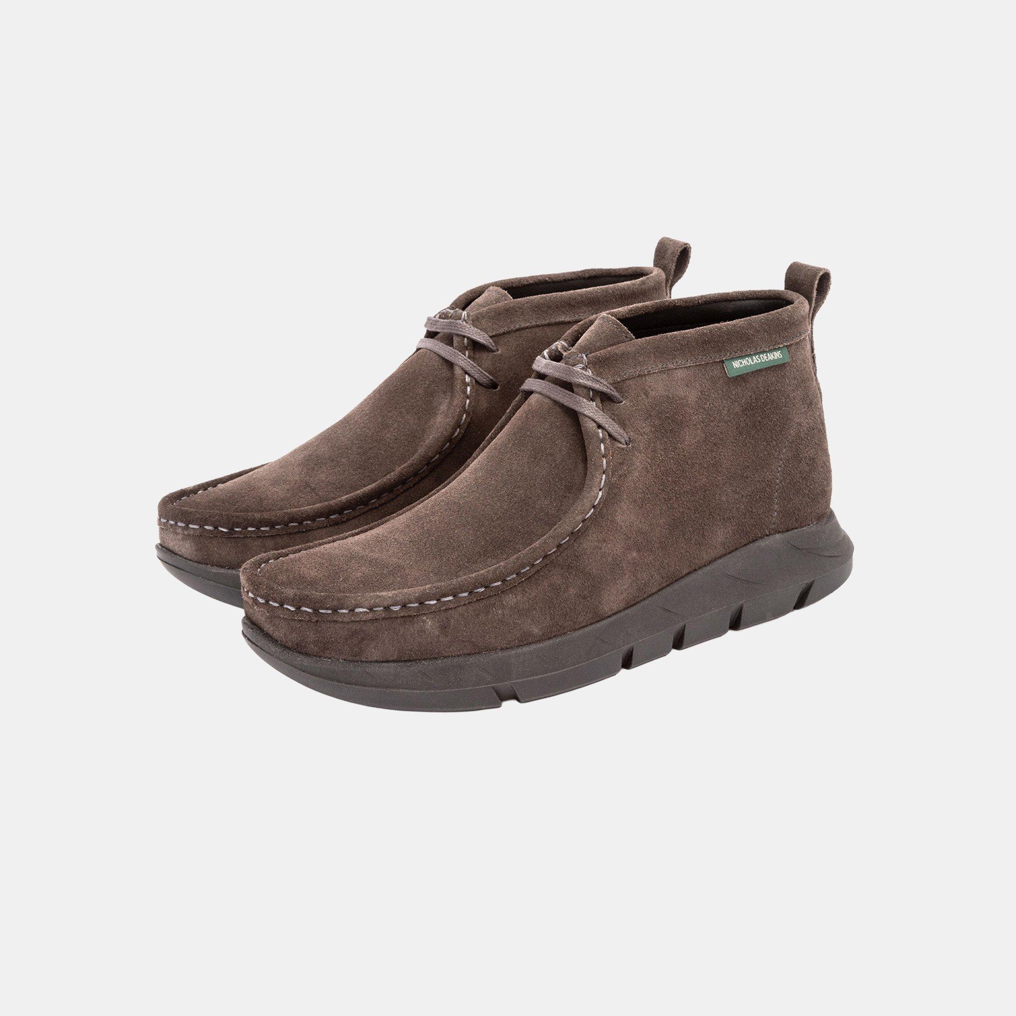Charcoal - Nicholas Deakins - Men's Ren Suede Low-Top Trainers - 3