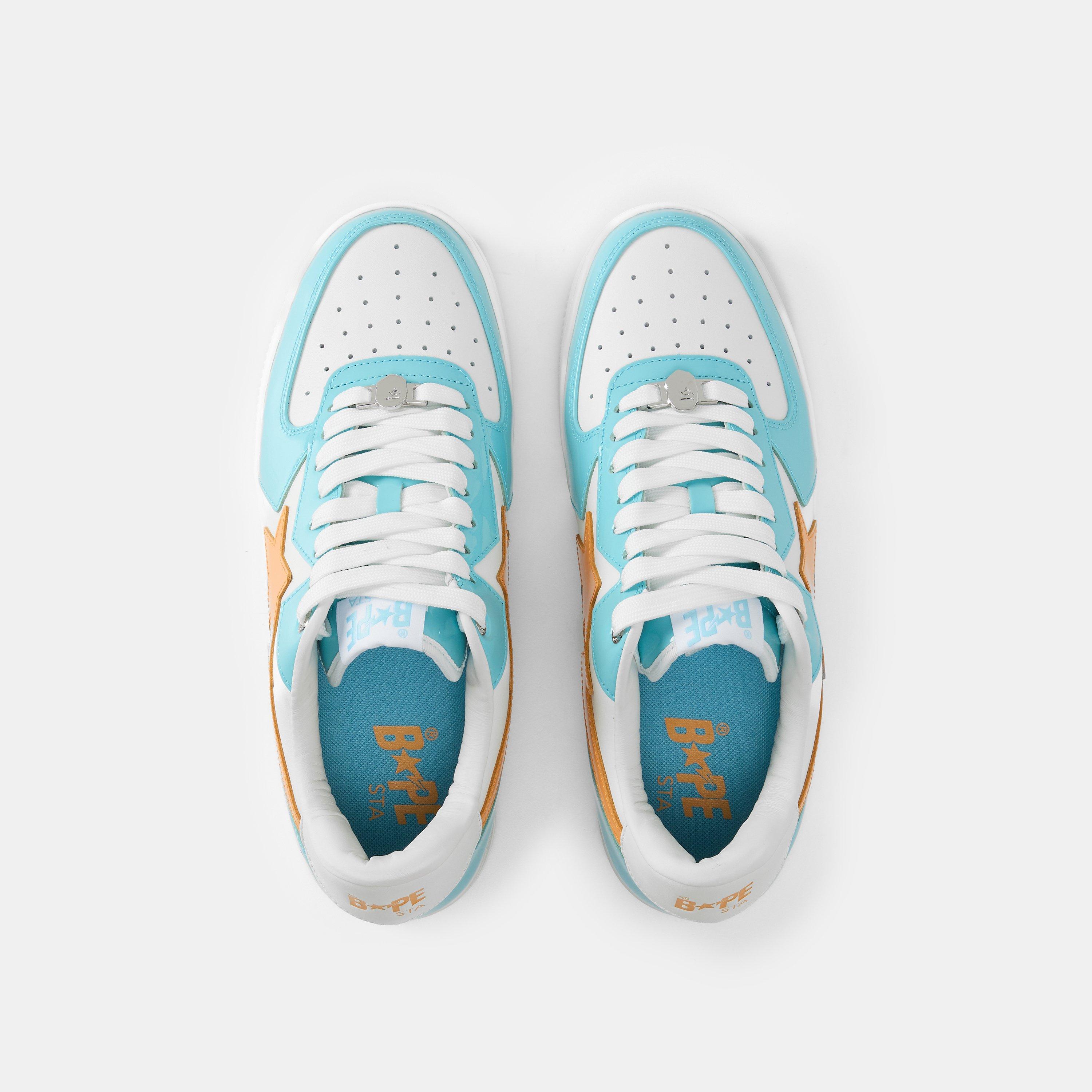 Blue White - A Bathing Ape - Men's Bape Sta Icon Low-Top Trainers - 5