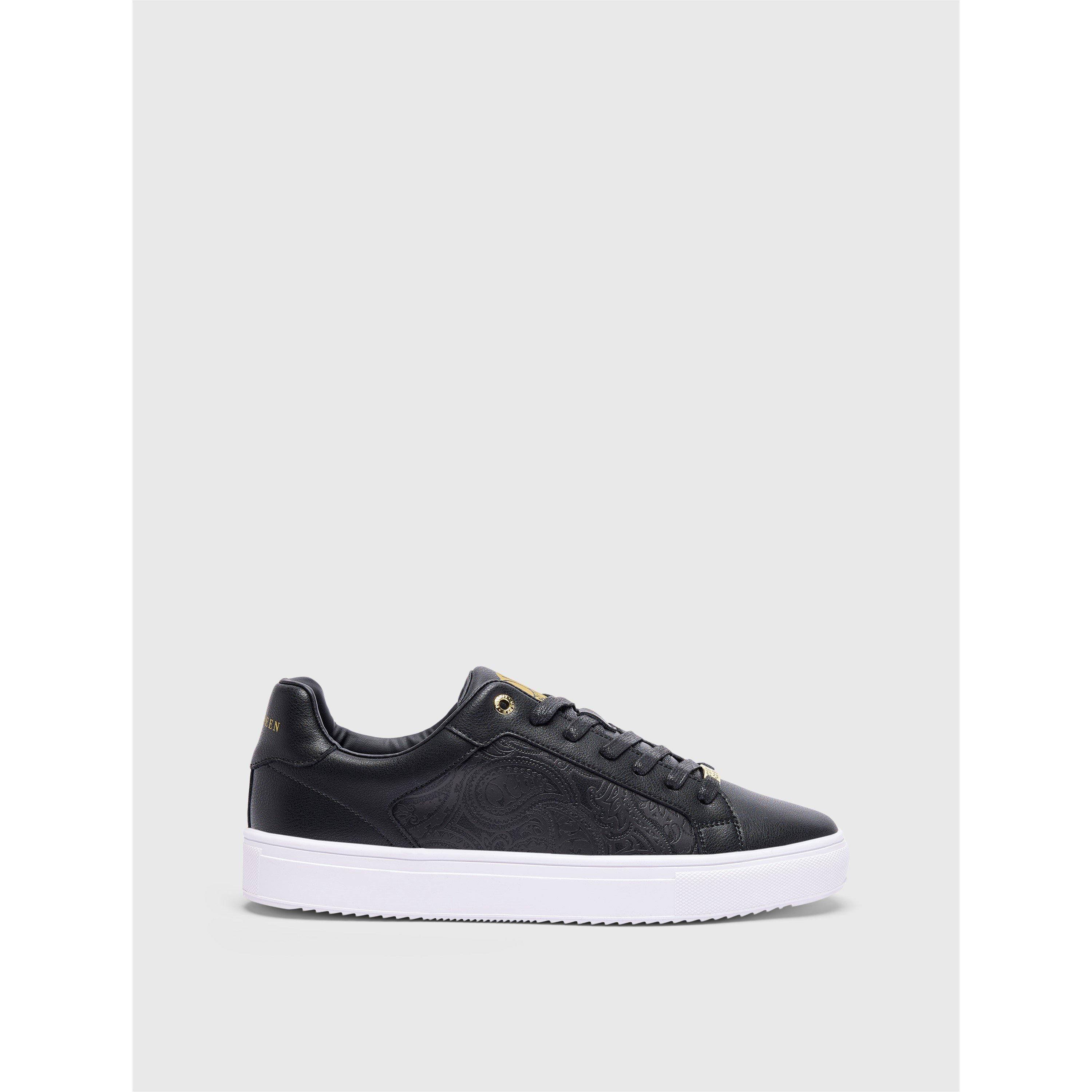 Black-White - Pretty Green - Men's Cali Paisley Low-Top Trainers - 1