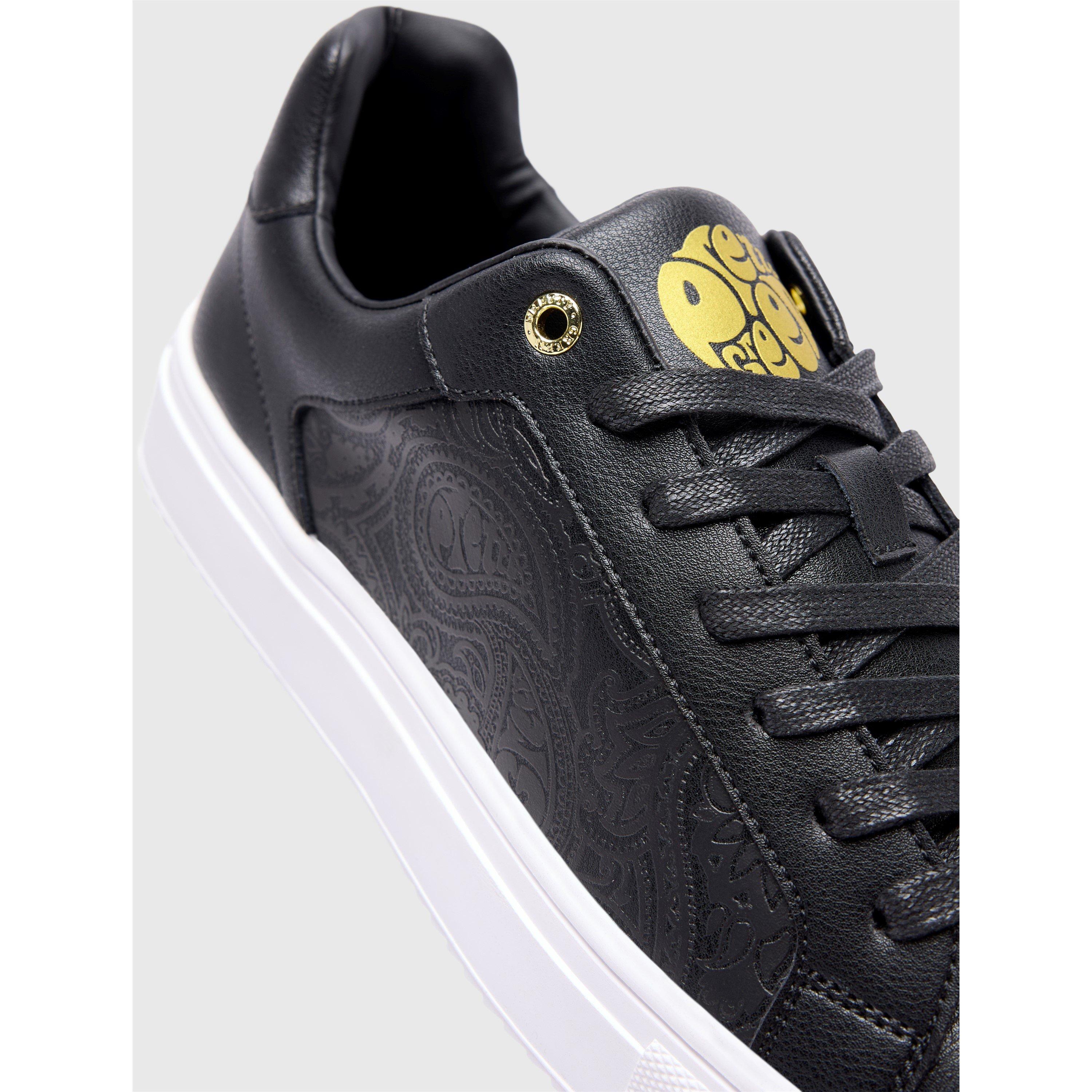 Black-White - Pretty Green - Men's Cali Paisley Low-Top Trainers - 3
