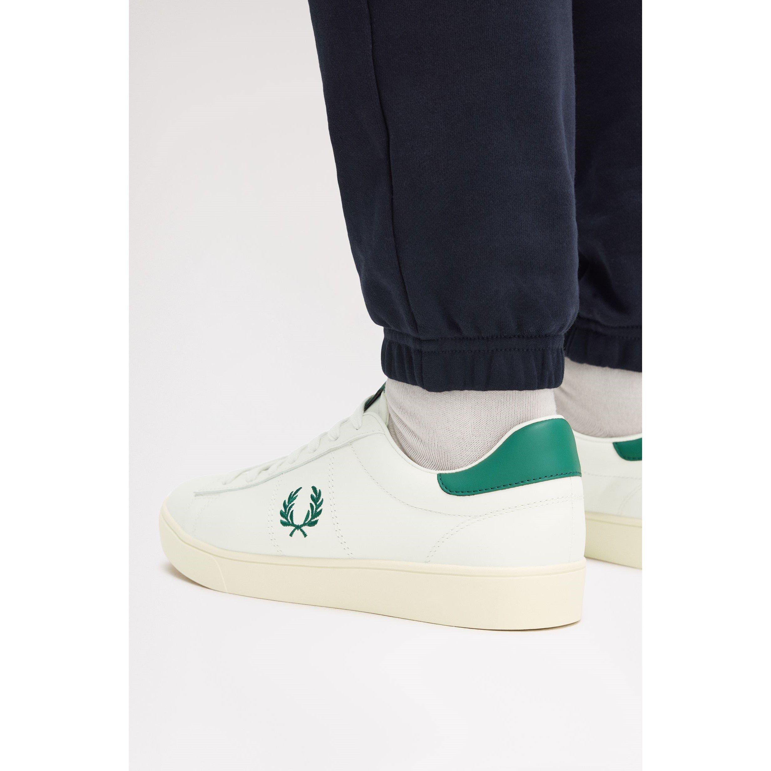 Light Ecru/Grn - Fred Perry - Men's Spencer Leather Low-Top Trainers - 2