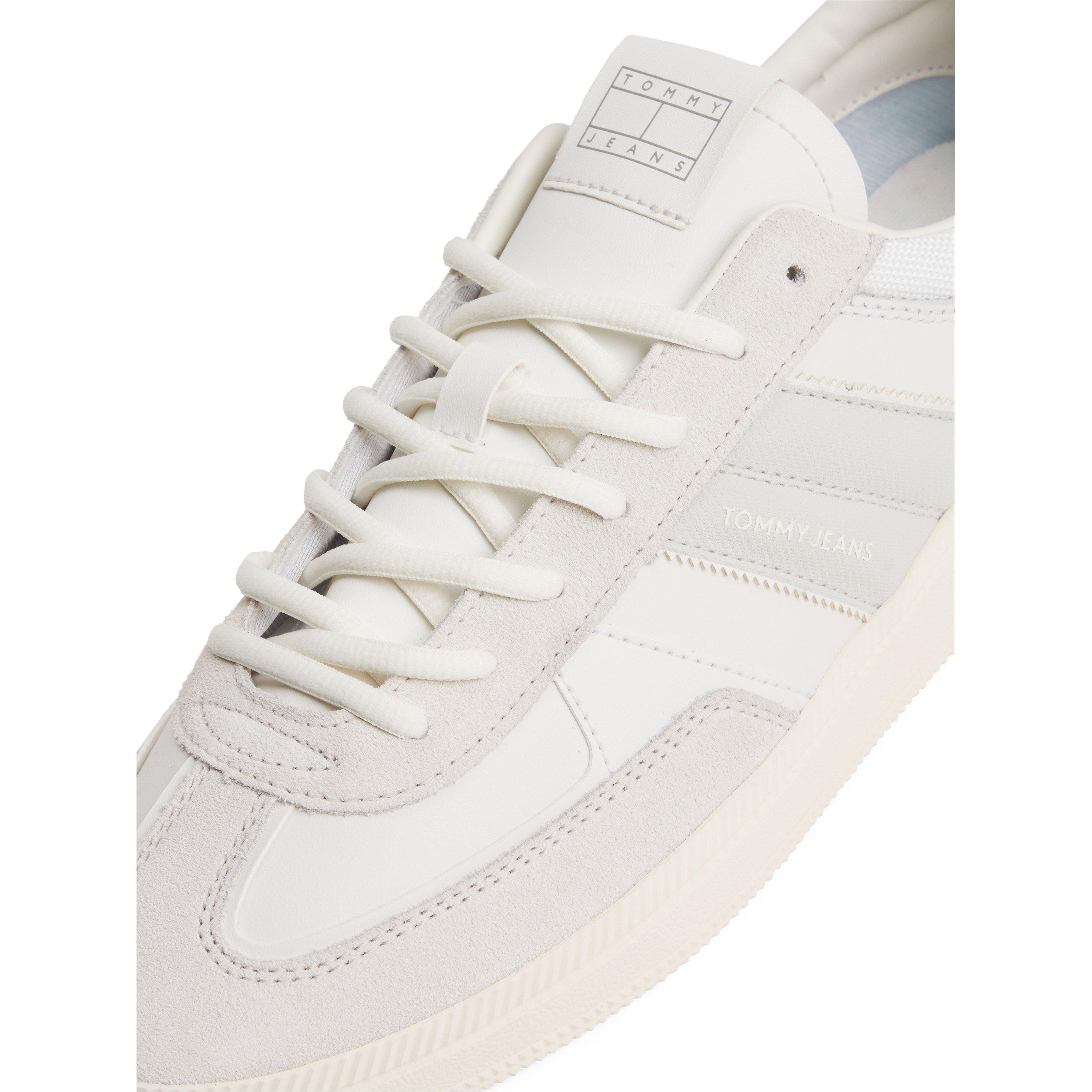 Ecru/Grijs - Tommy Jeans - Men's Greenwich Leather Low-Top Trainers - 4