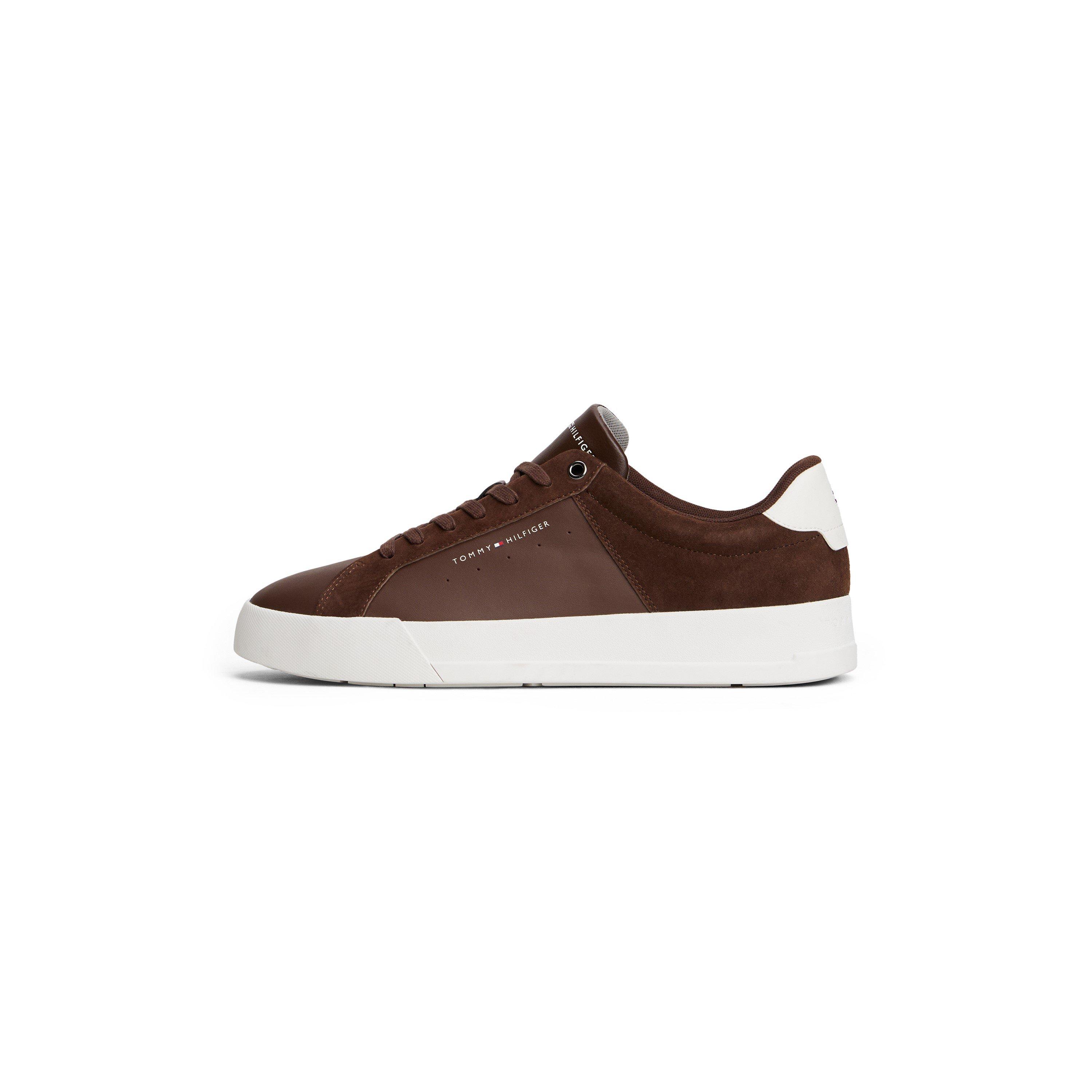 Tommy Hilfiger Men's Court Nubuck Low-Top Trainers - Cocoa/ Grey - Size 11 (46)