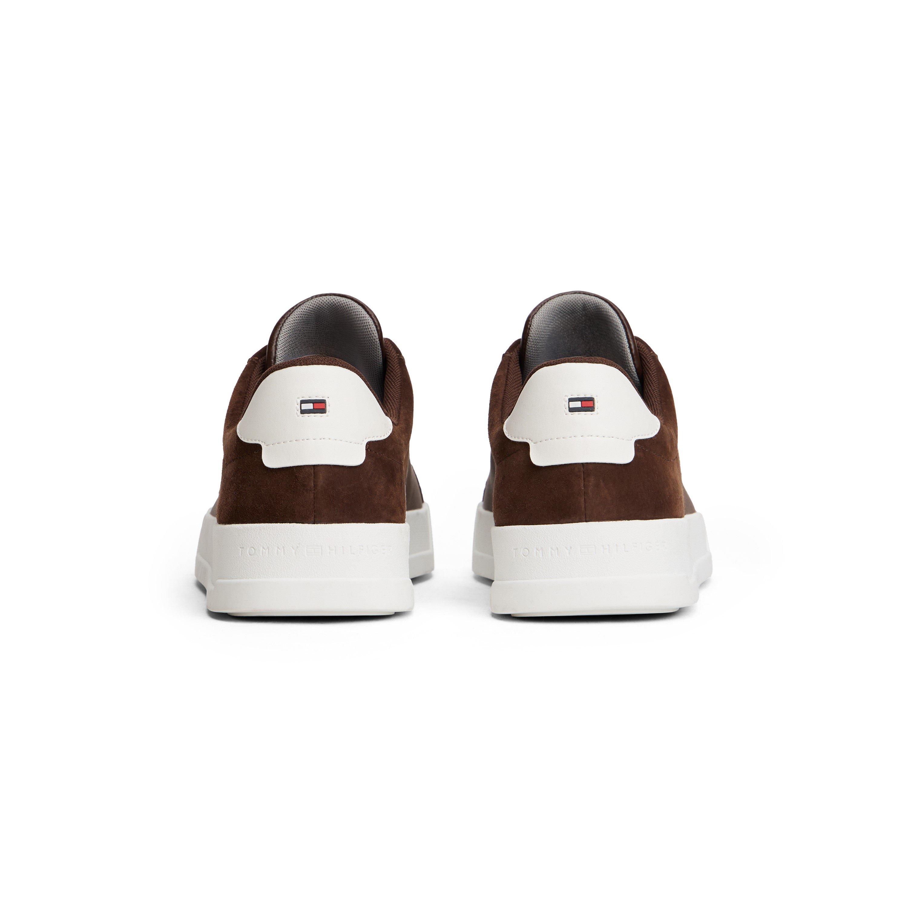 Cocoa/ Grey - Tommy Hilfiger - Men's Court Nubuck Low-Top Trainers - 3