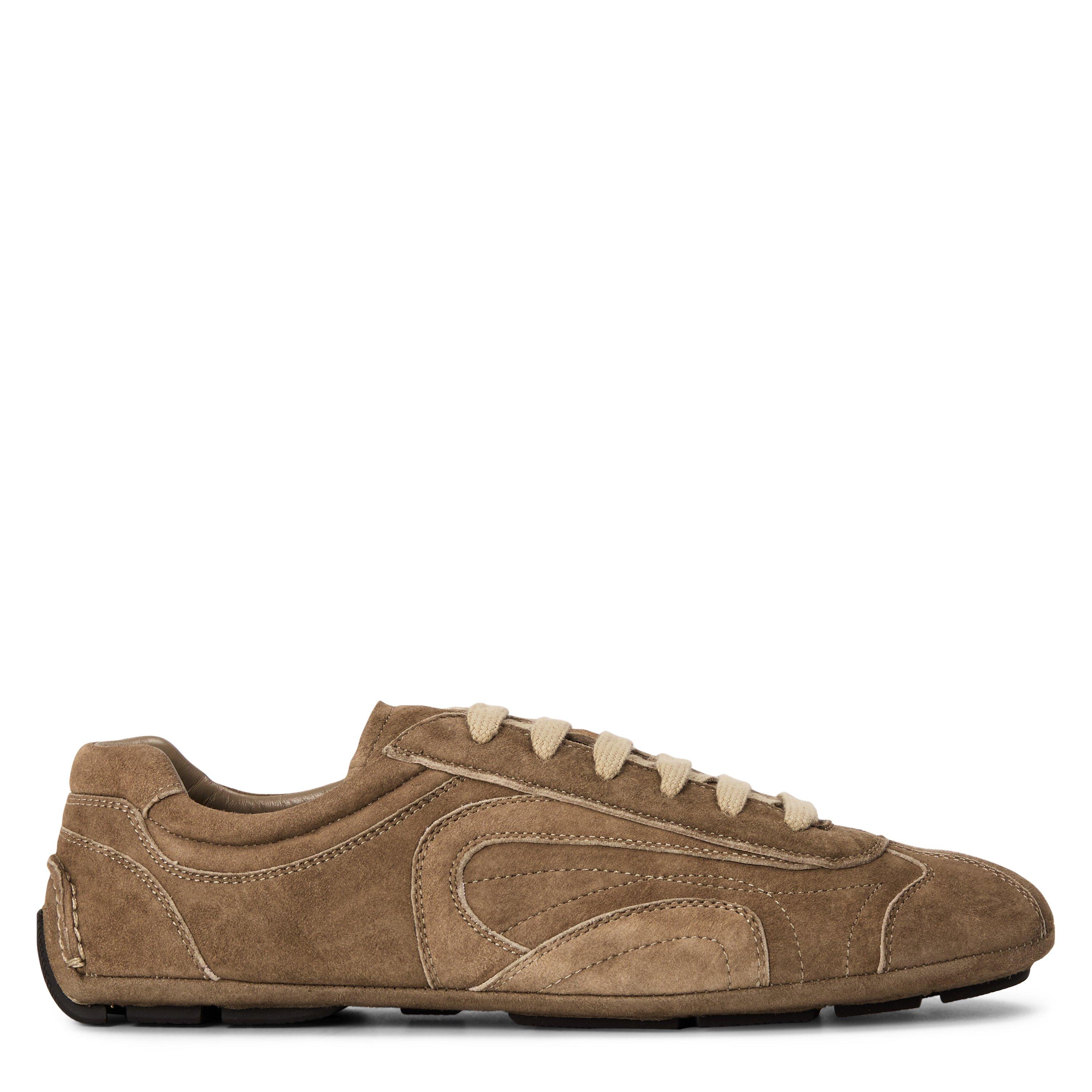 Prada Men's Montecarlo Suede Low-Top Trainers - Beige - Size 7 (41)