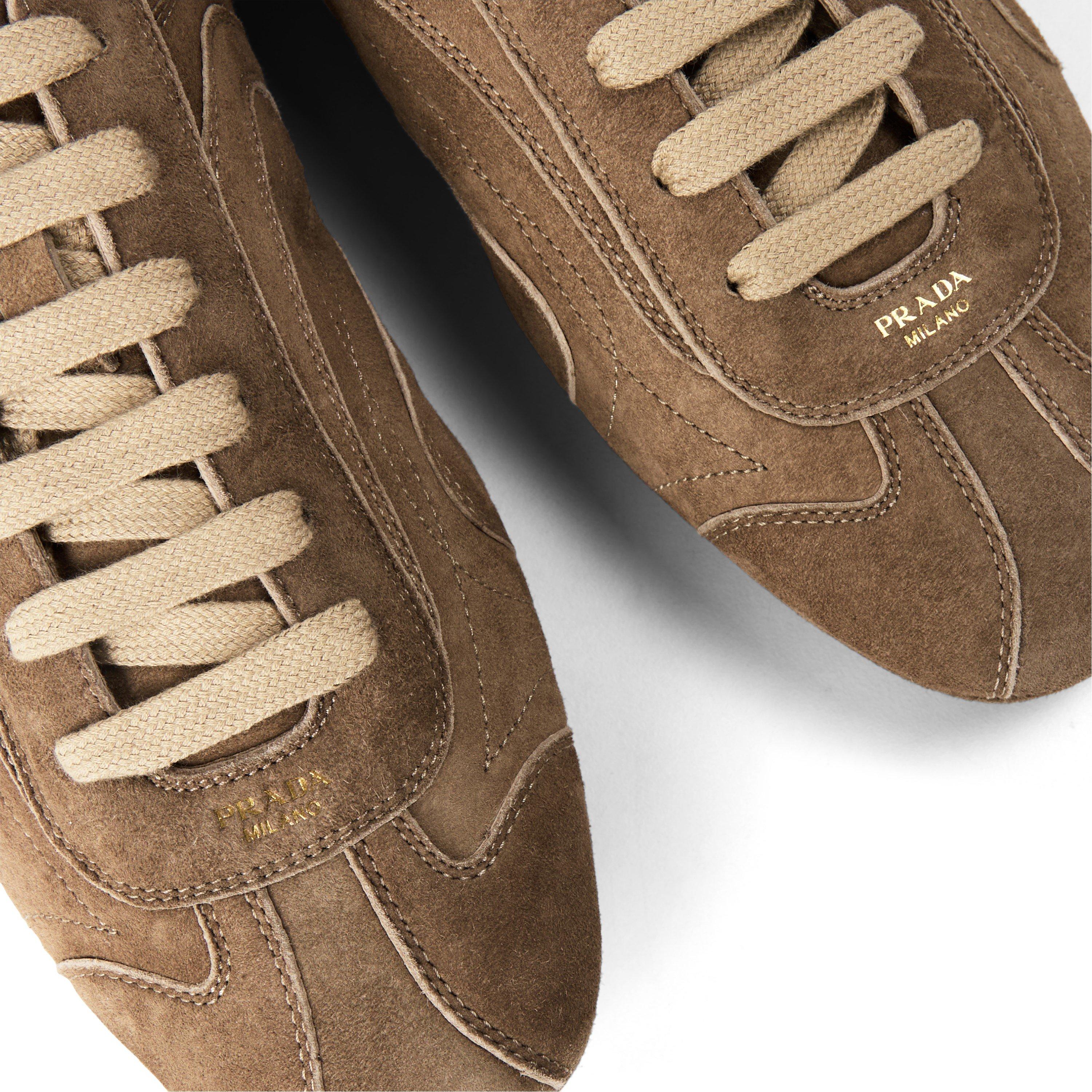 Beige - Prada - Men's Montecarlo Suede Low-Top Trainers - 3