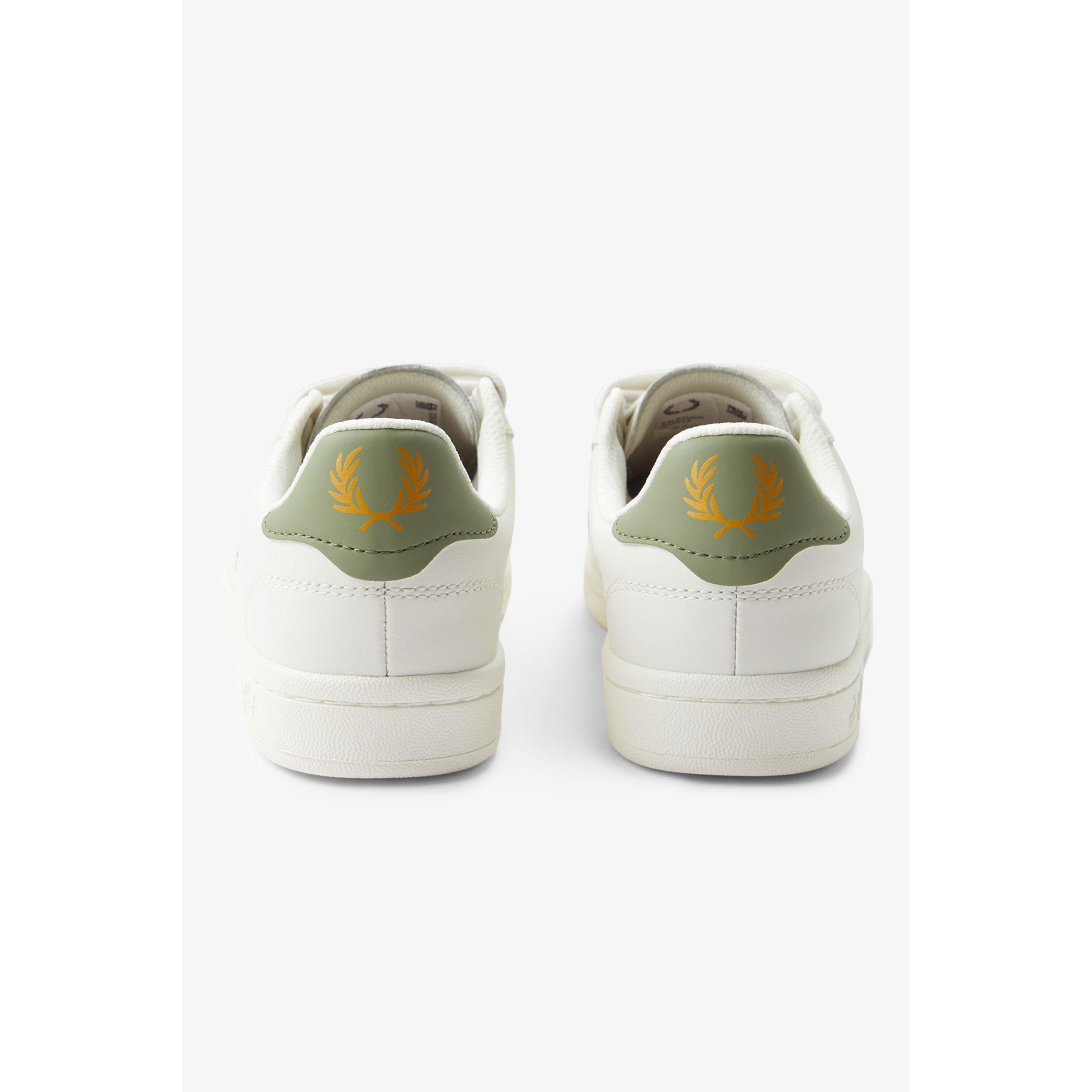 Ecru/Mint - Fred Perry - Men's Leather Low-Top Trainers - 6