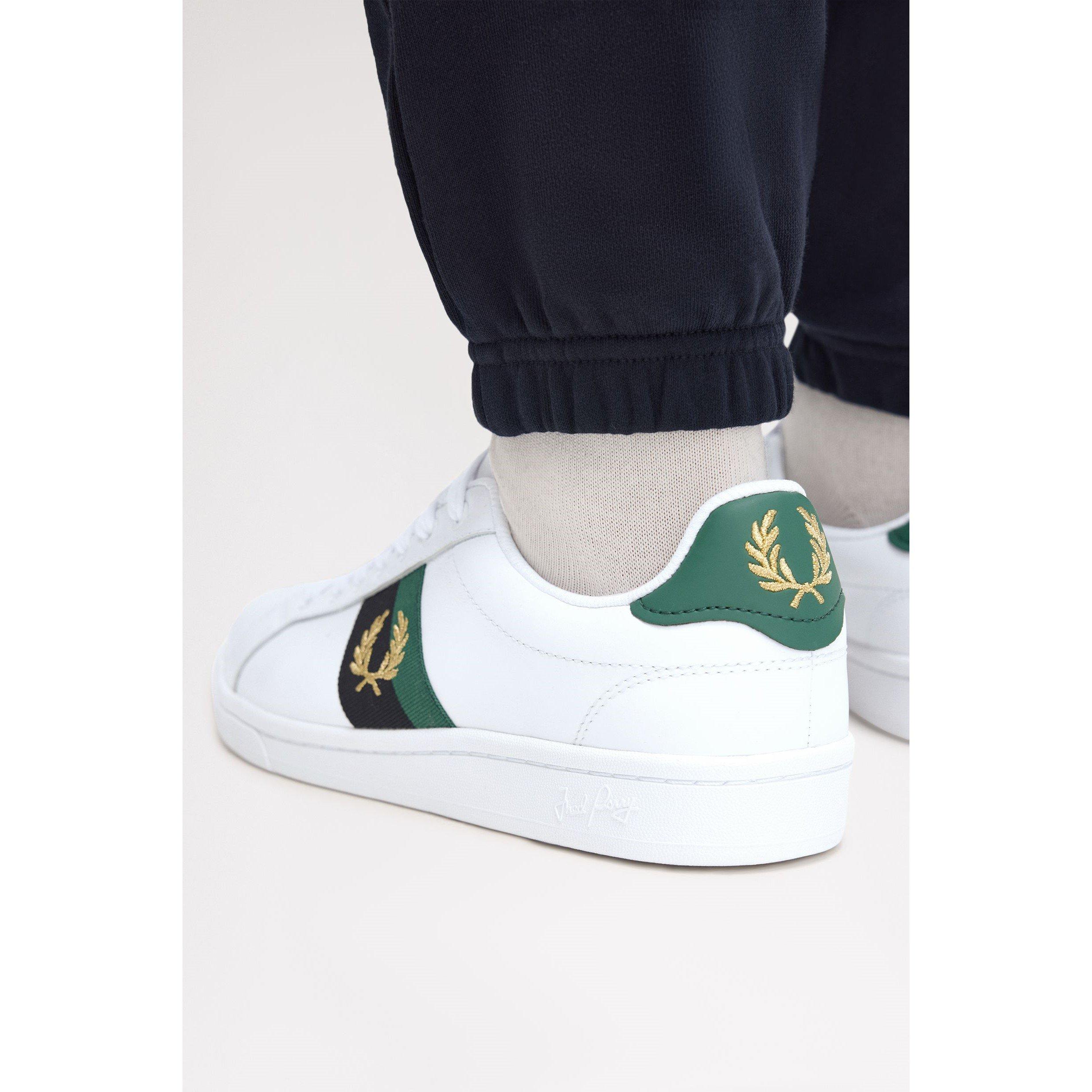 White - Fred Perry - Men's Band Fluer Low-Top Trainers - 4