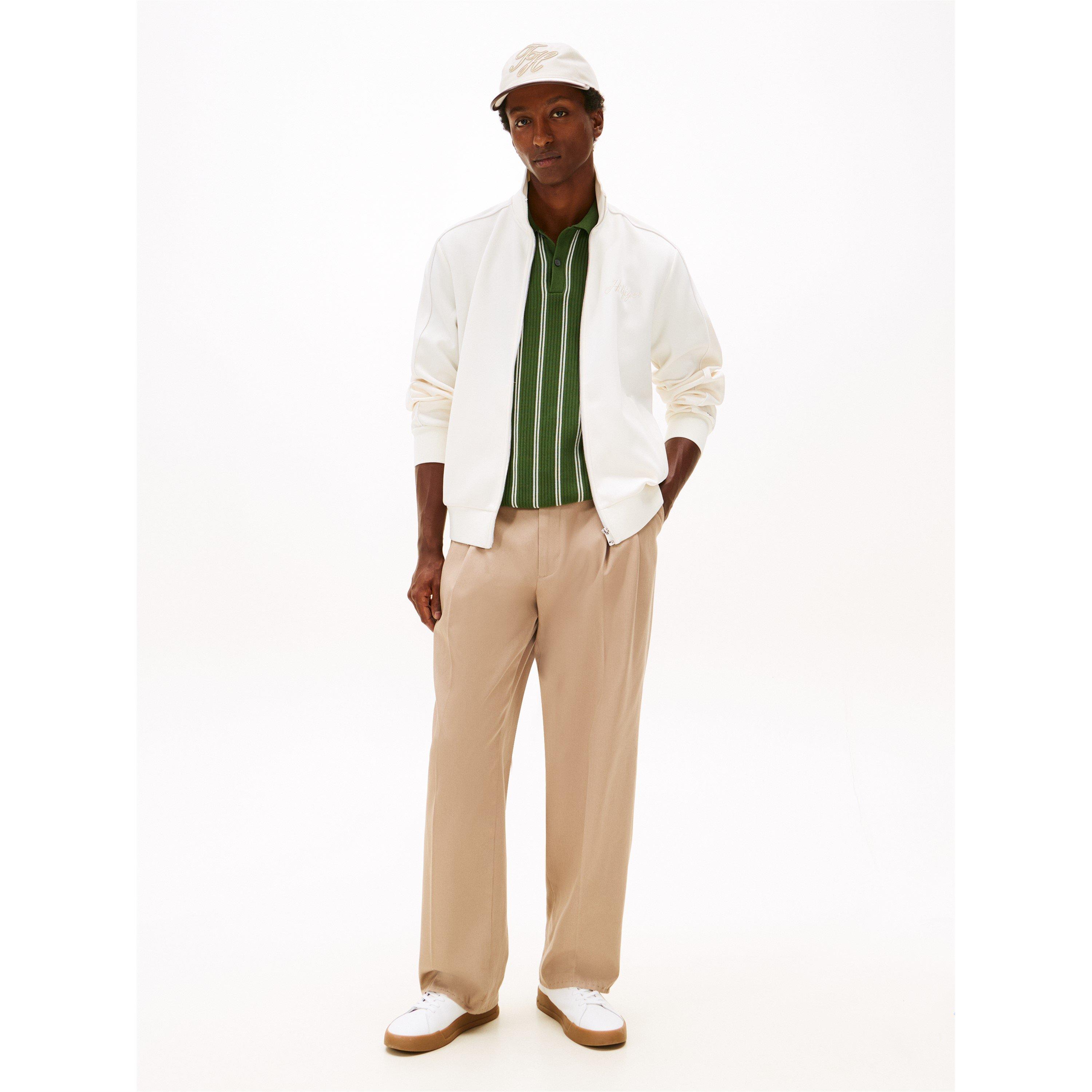 Ecru/Arc Spruce - Tommy Hilfiger - Men's ESS Leather Court Trainers - 2