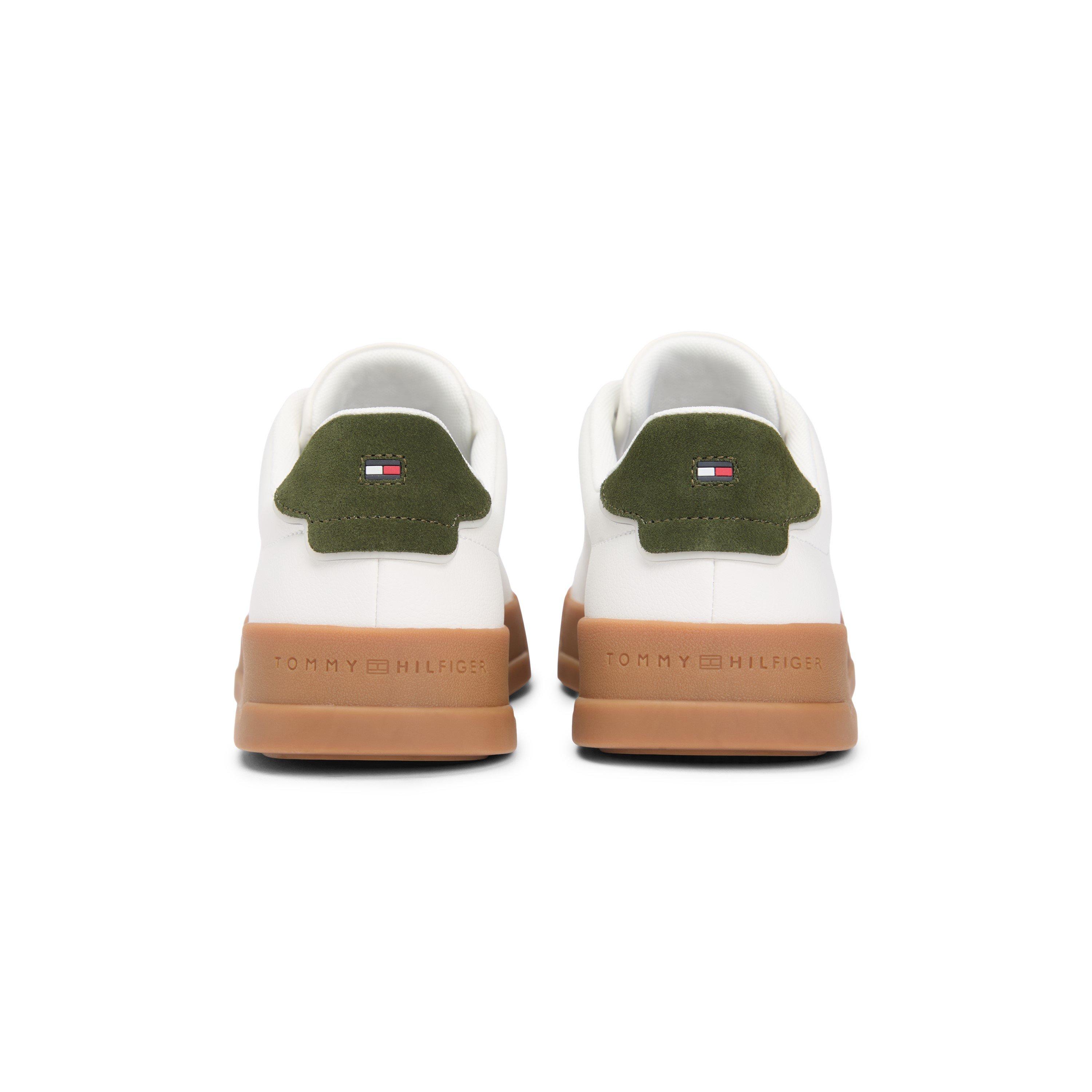 Ecru/Arc Spruce - Tommy Hilfiger - Men's ESS Leather Court Trainers - 3