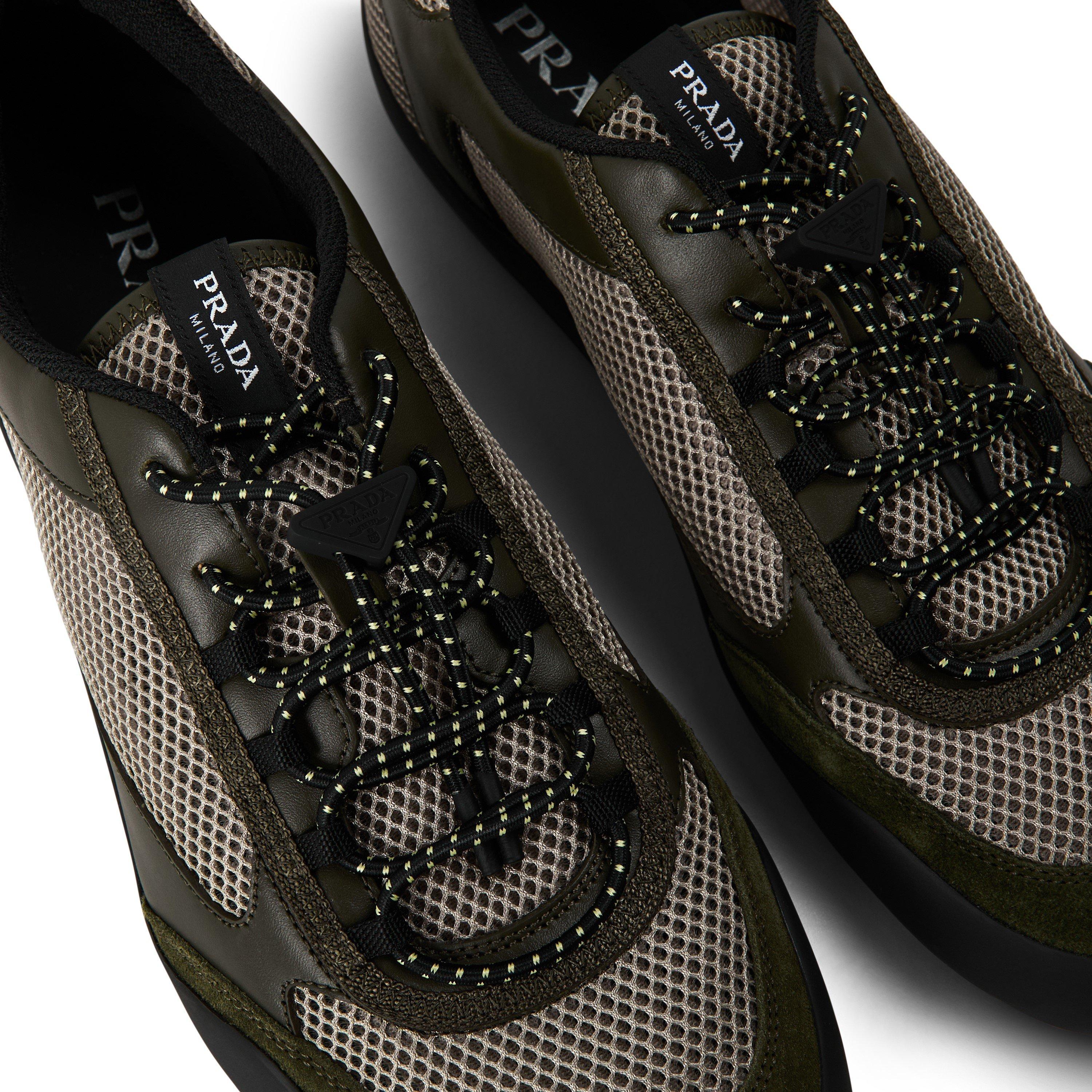 Military Green - Prada - Men's Speedrock Mesh Low-Top Trainers - 4