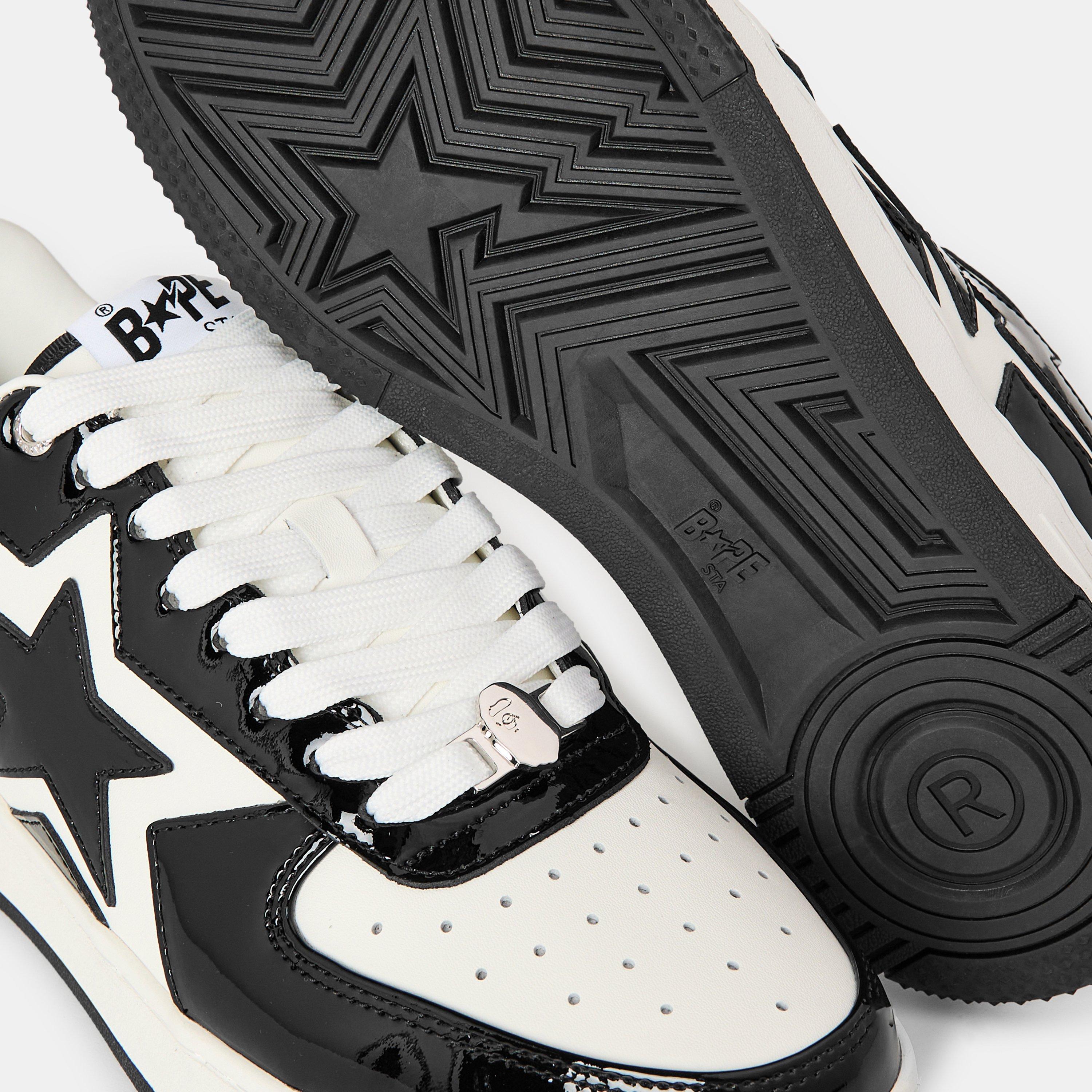 Black/White - A Bathing Ape - Men's Sta Low-Top Trainers - 4