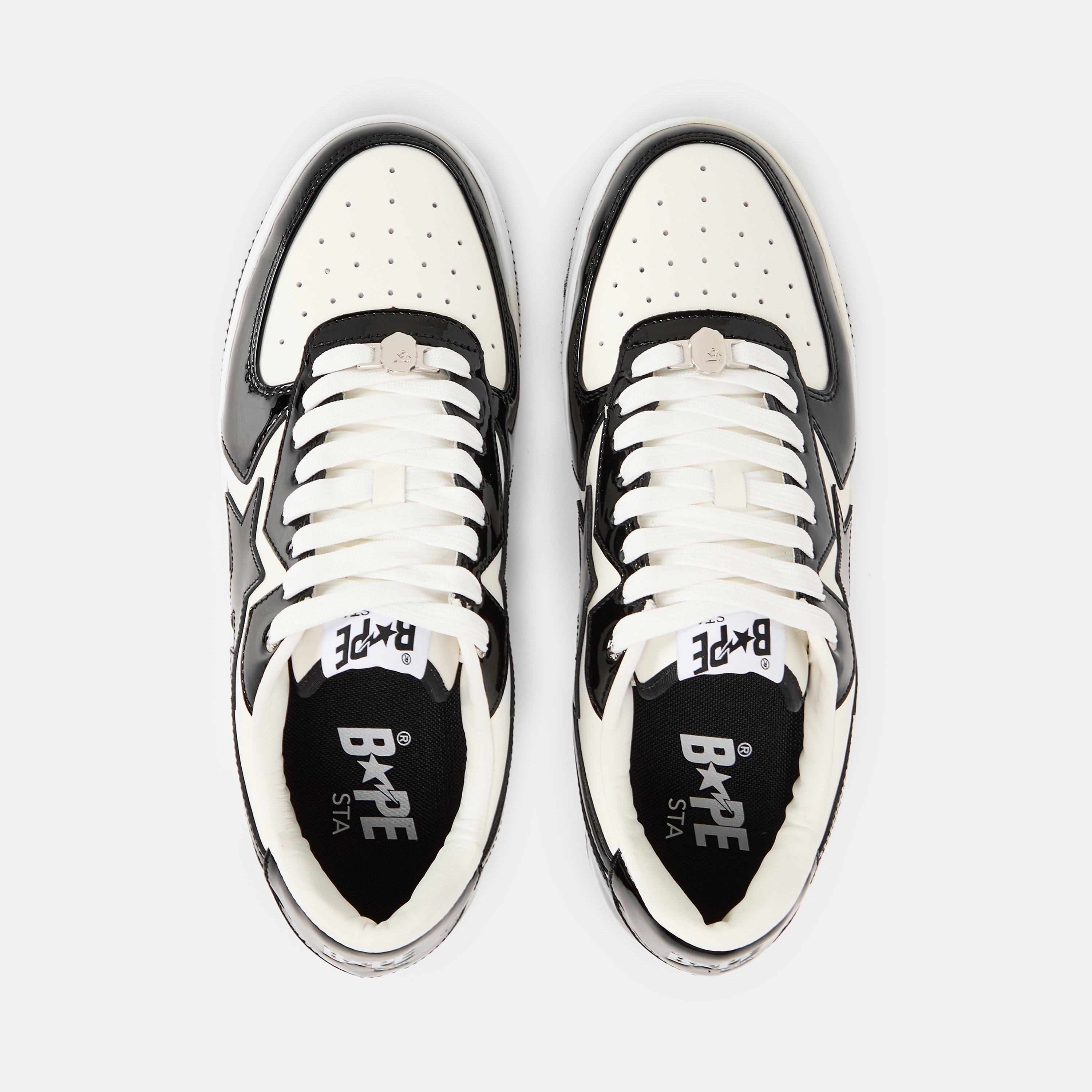 Black/White - A Bathing Ape - Men's Sta Low-Top Trainers - 5