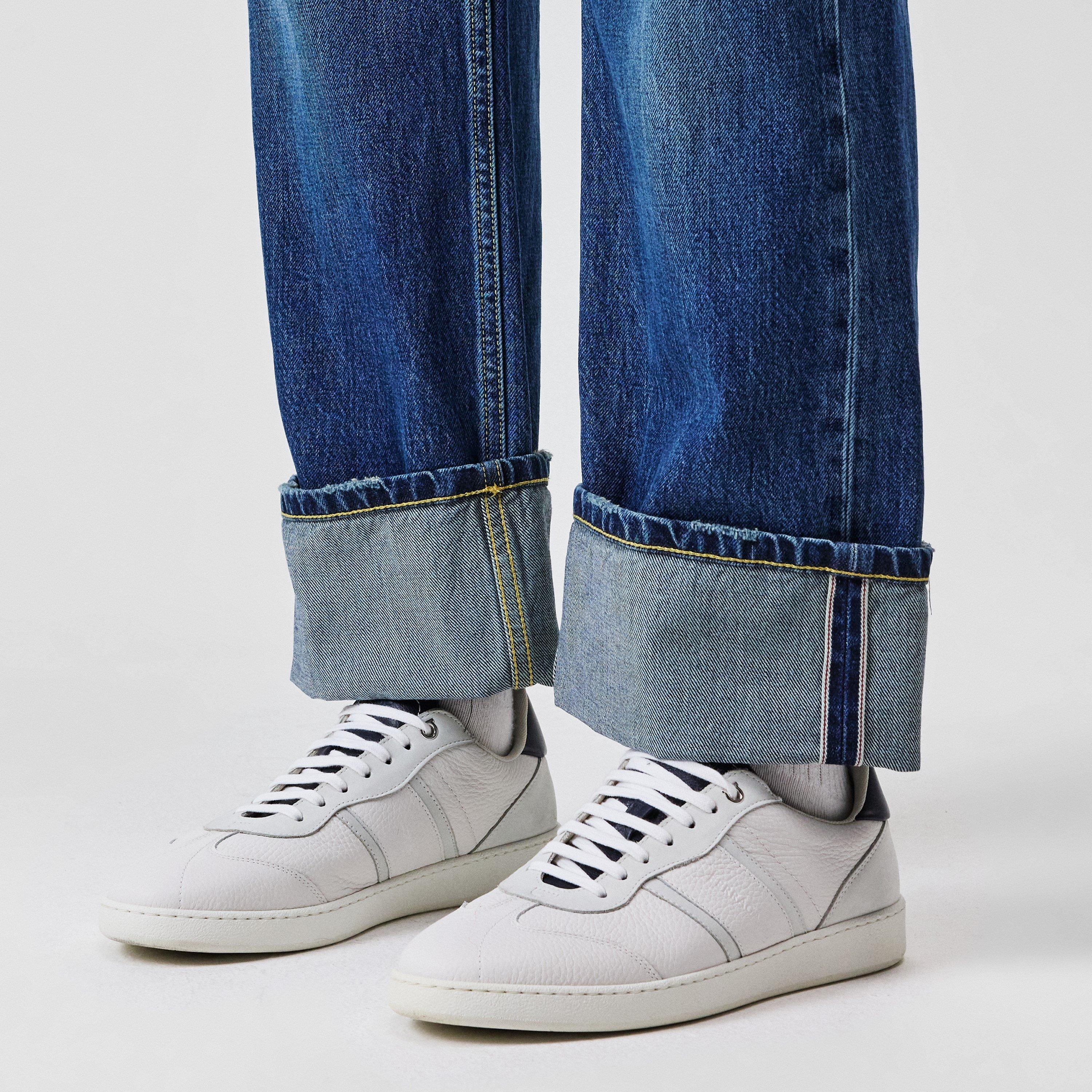 White/Navy - Ferragamo - Mens Achille 1 Low-Top Trainers - 2