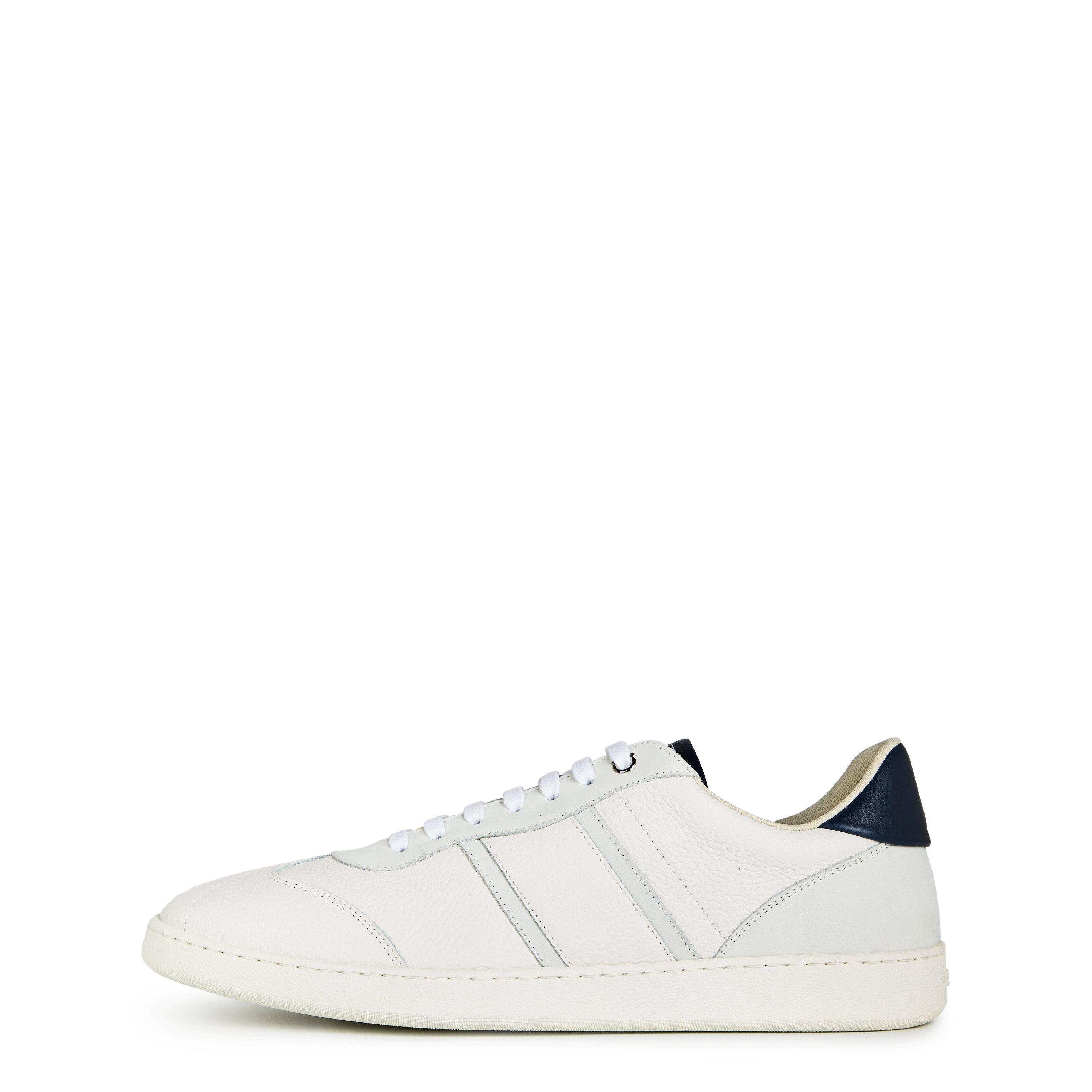 White/Navy - Ferragamo - Mens Achille 1 Low-Top Trainers - 3