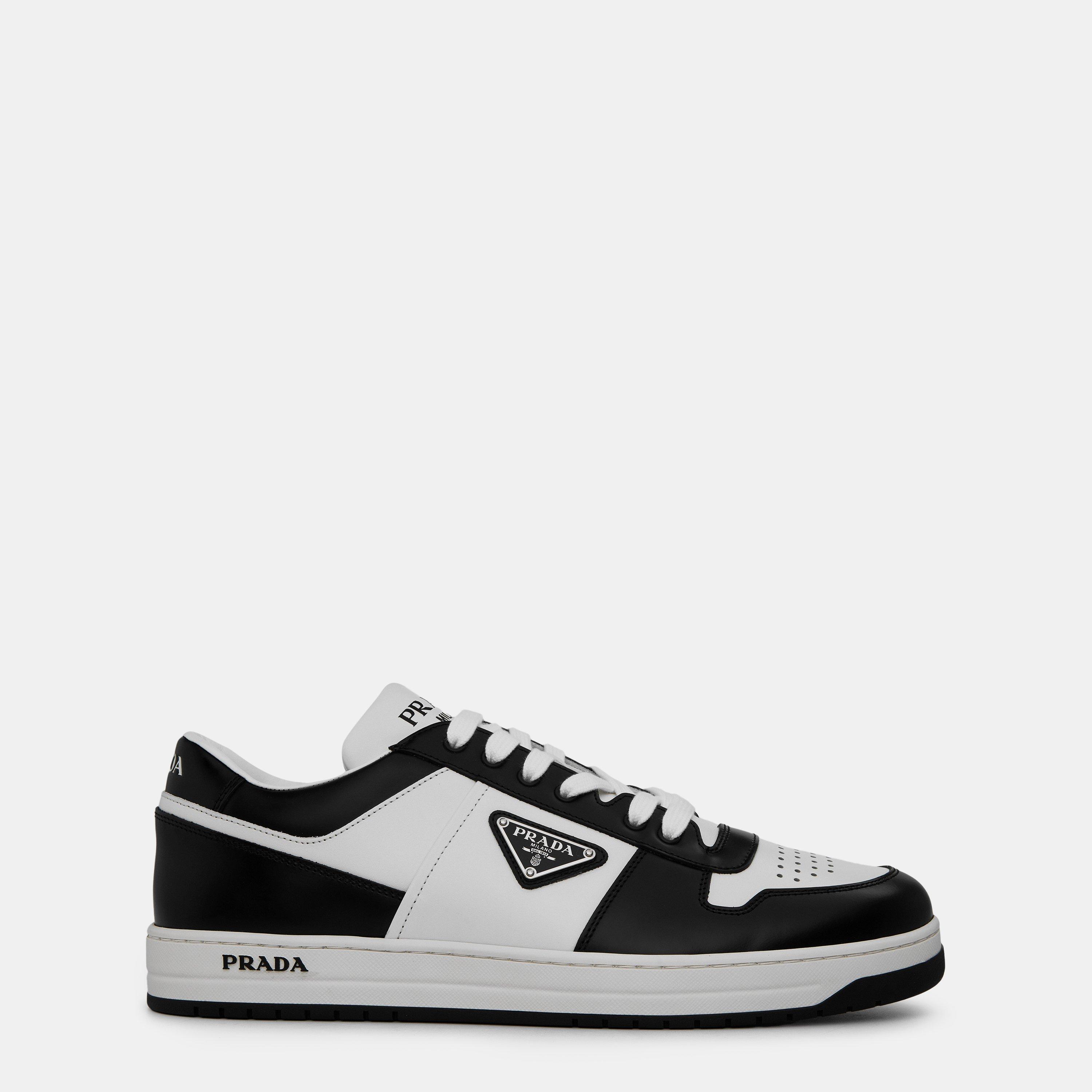 White/Black - Prada - Men'S Downtown Leather Low Top Trainers - 1