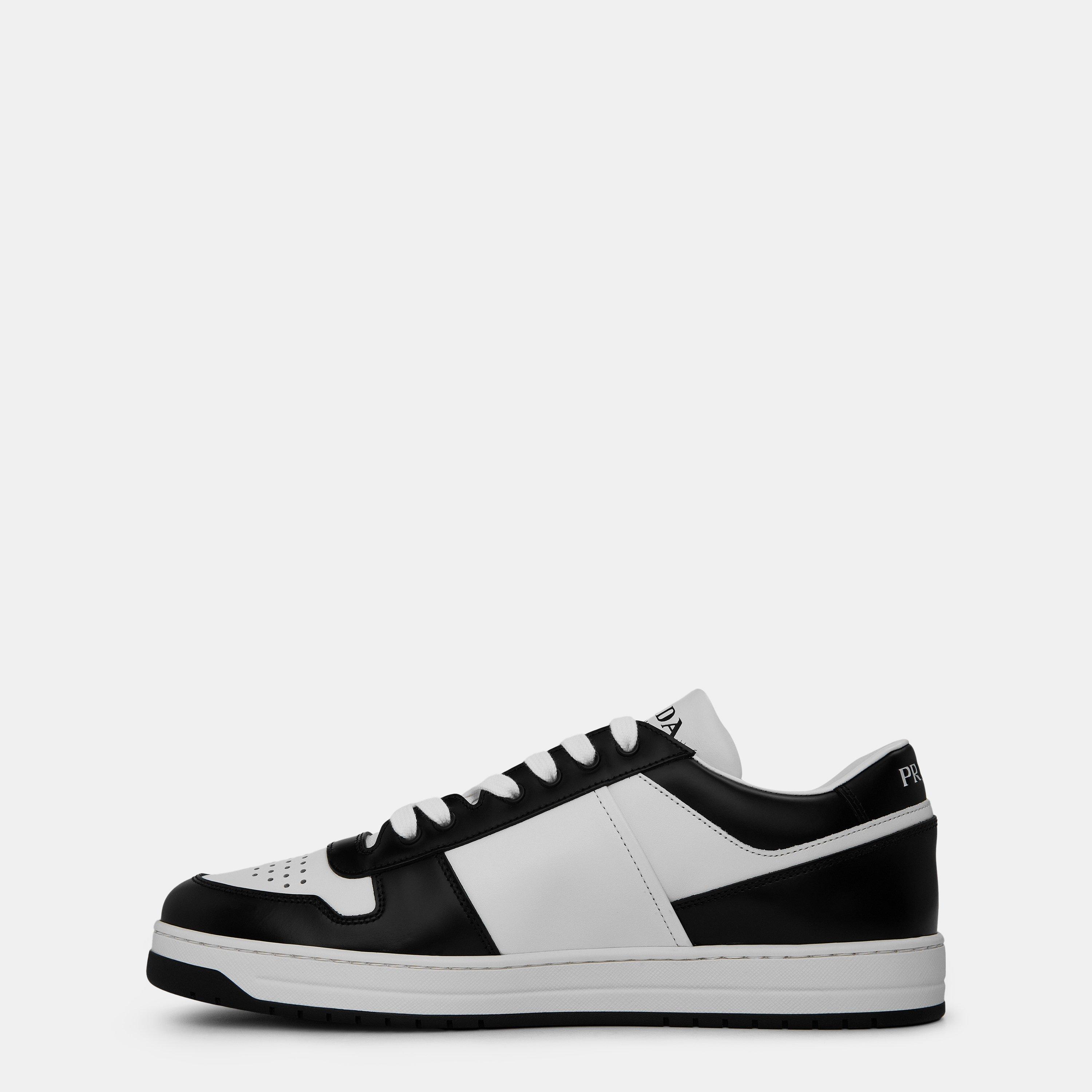 Prada Men'S Downtown Leather Low Top Trainers | Cruise Fashion