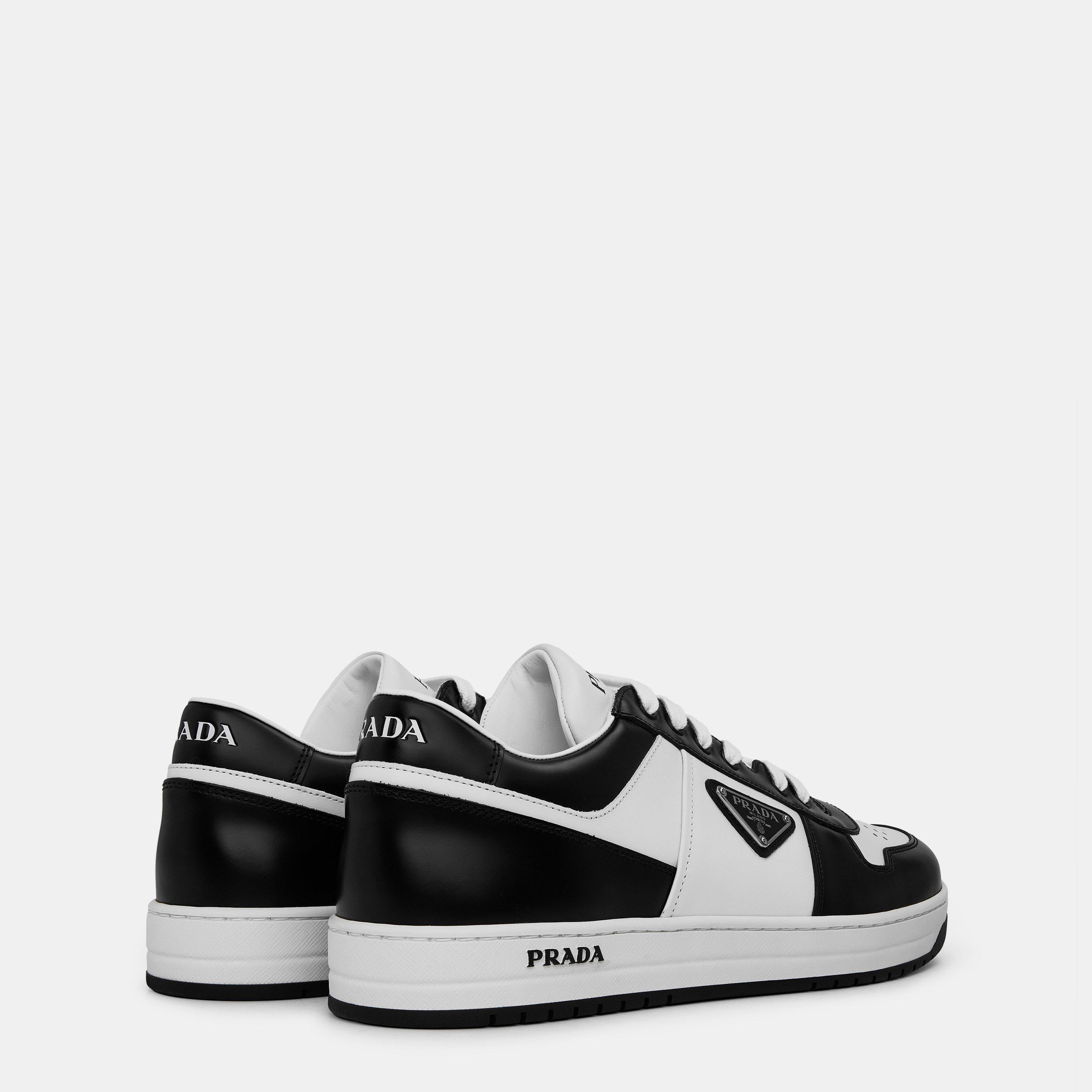 White/Black - Prada - Men'S Downtown Leather Low Top Trainers - 5